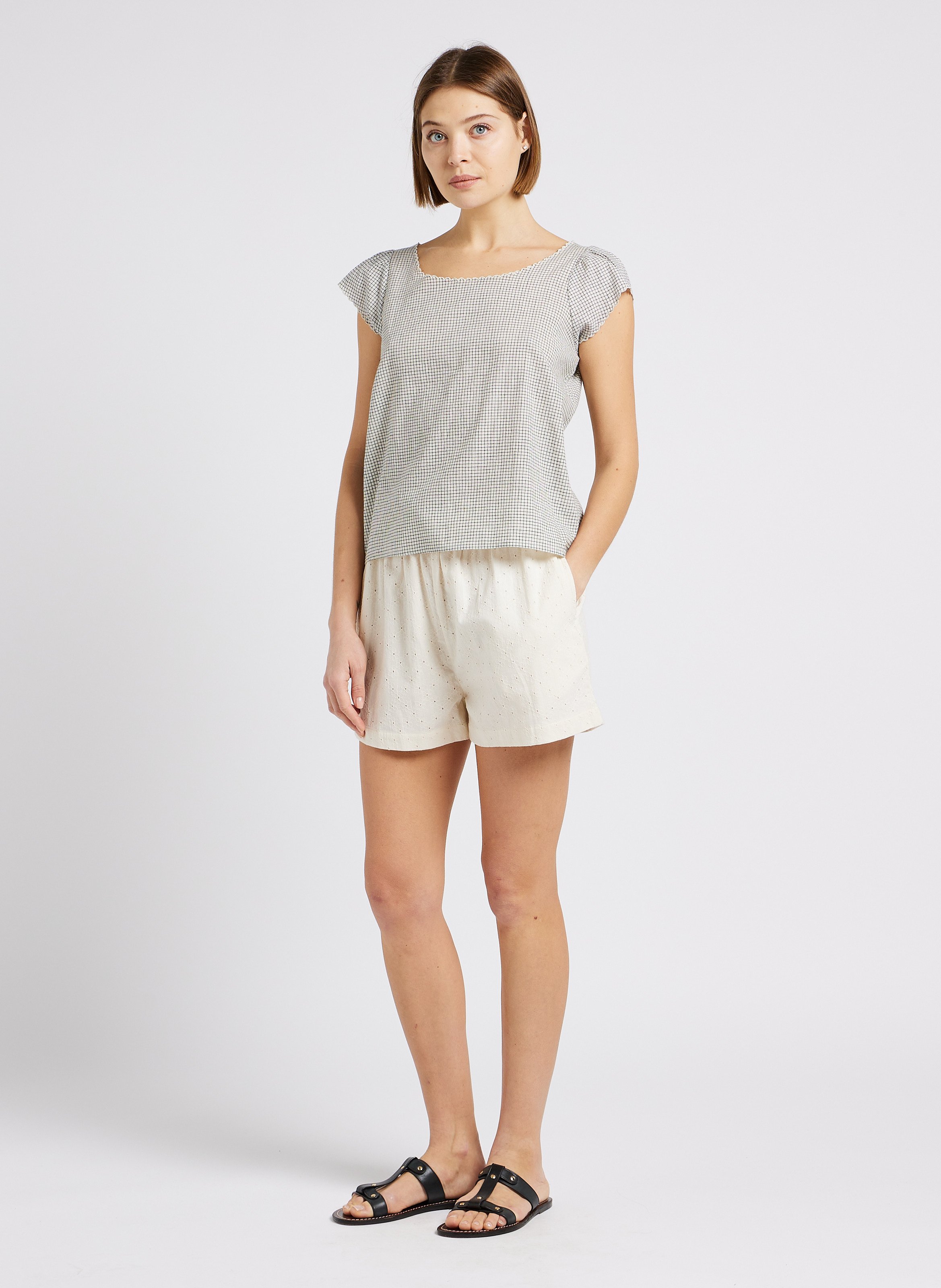Short droit en coton EMILE ET IDA Blanc