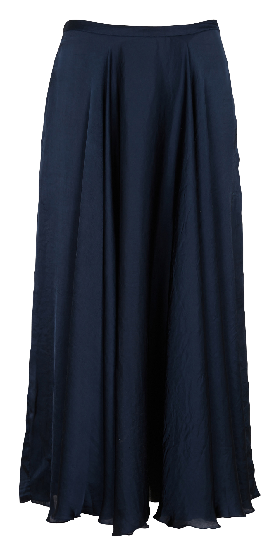 Satinierter Midirock mit ausgestelltem Schnitt LAURENCE BRAS Blau