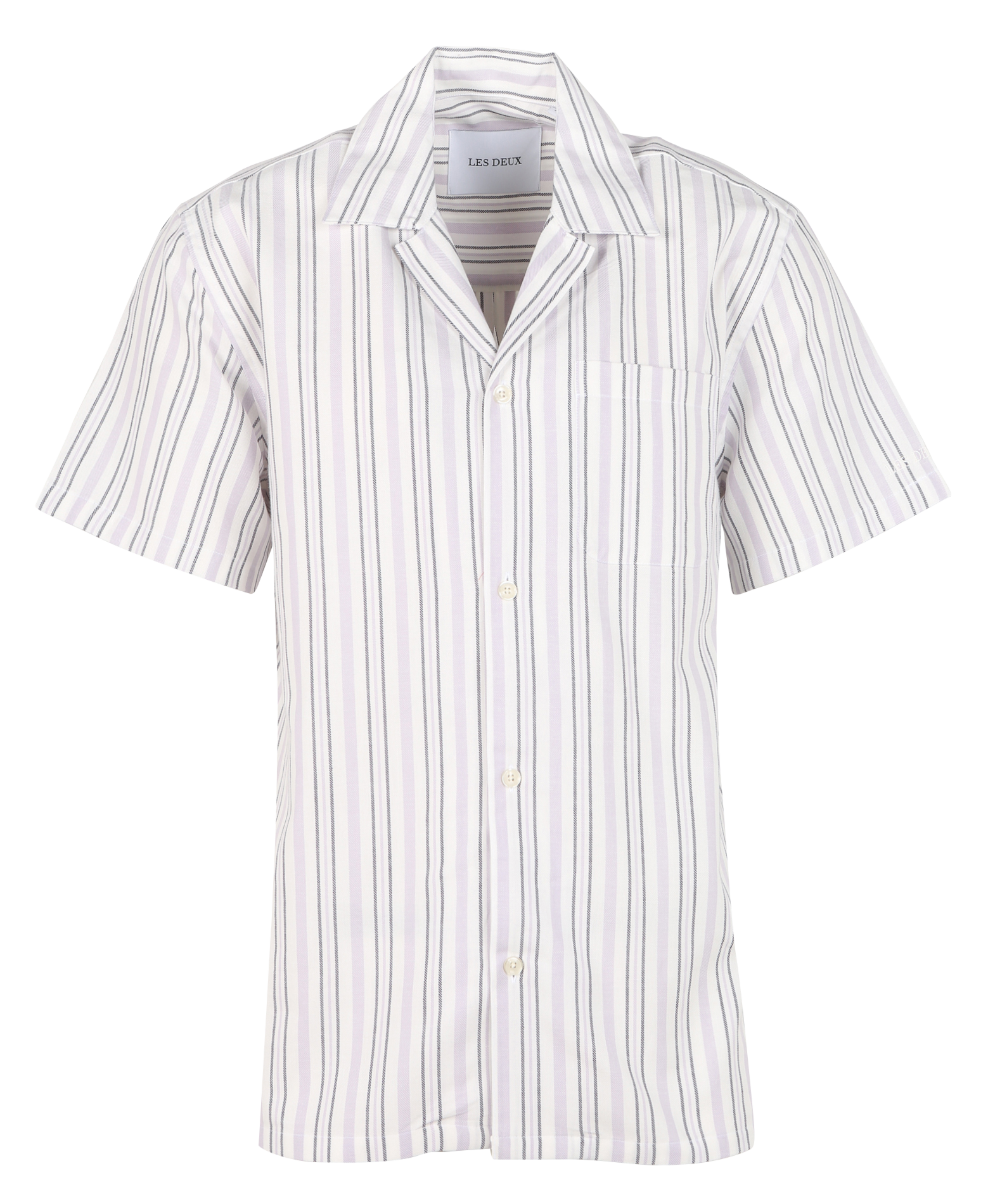 Ruimvallende, gestreepte katoenen blouse  Light ivory-light orchid