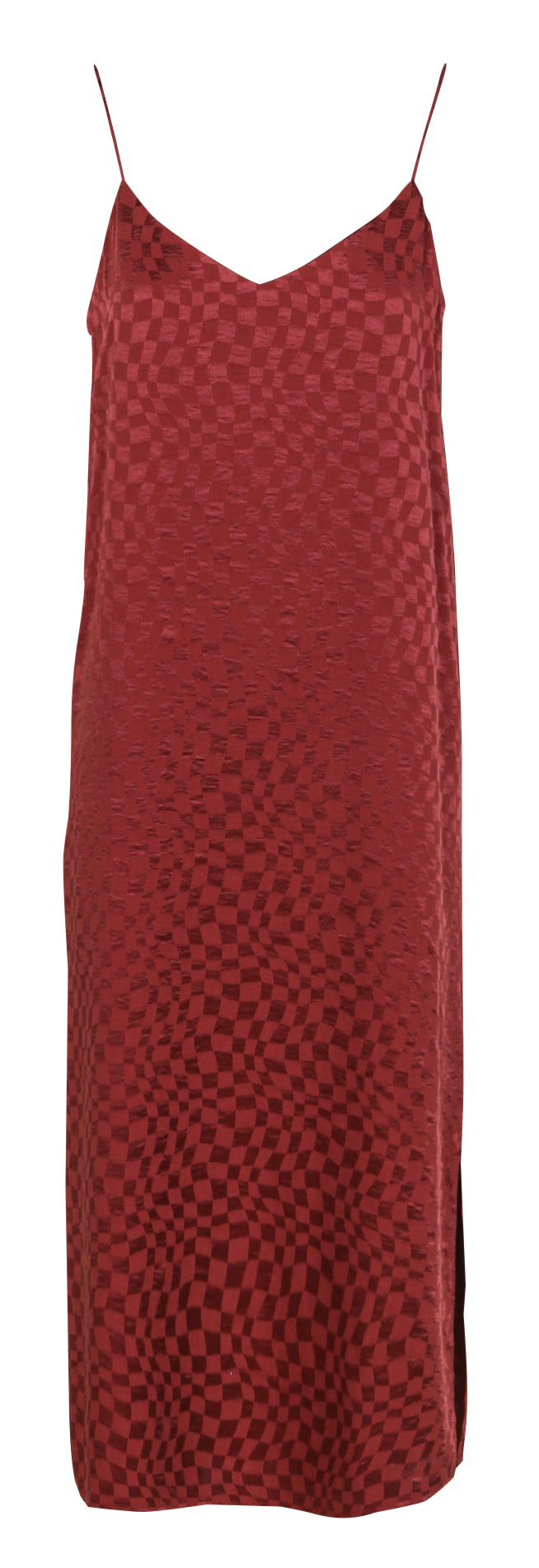 Robe midi satinée à carreaux RITA ROW Rouge