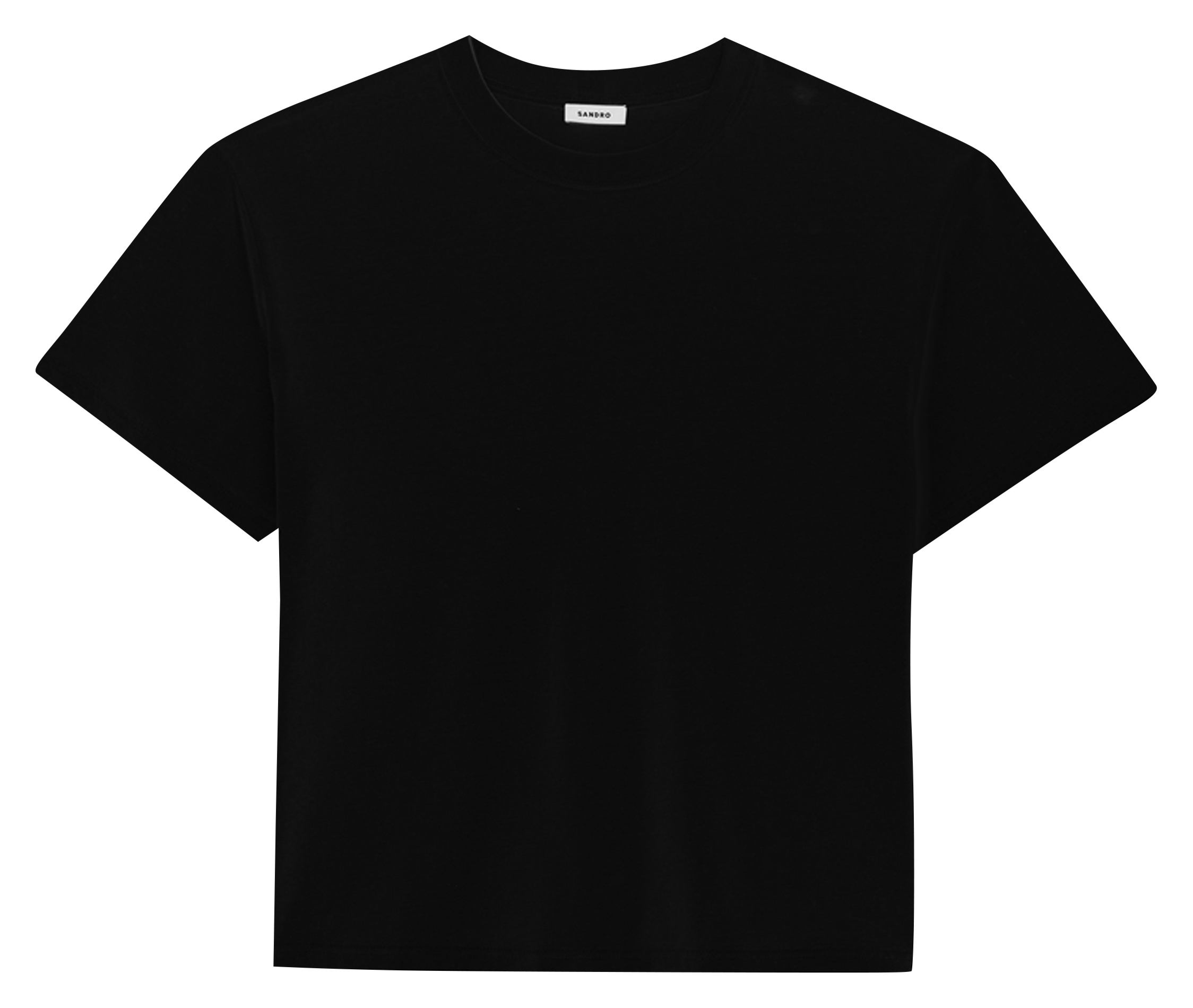 Oversized, katoenen T-shirt met ronde hals SANDRO Zwart