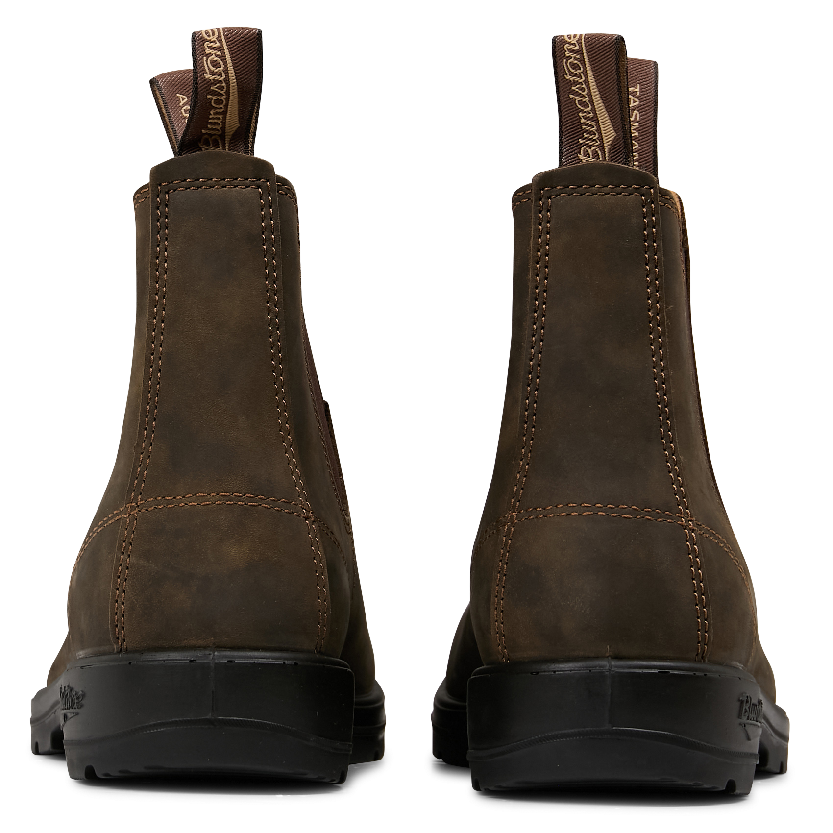 Boots en cuir mélangé Marron