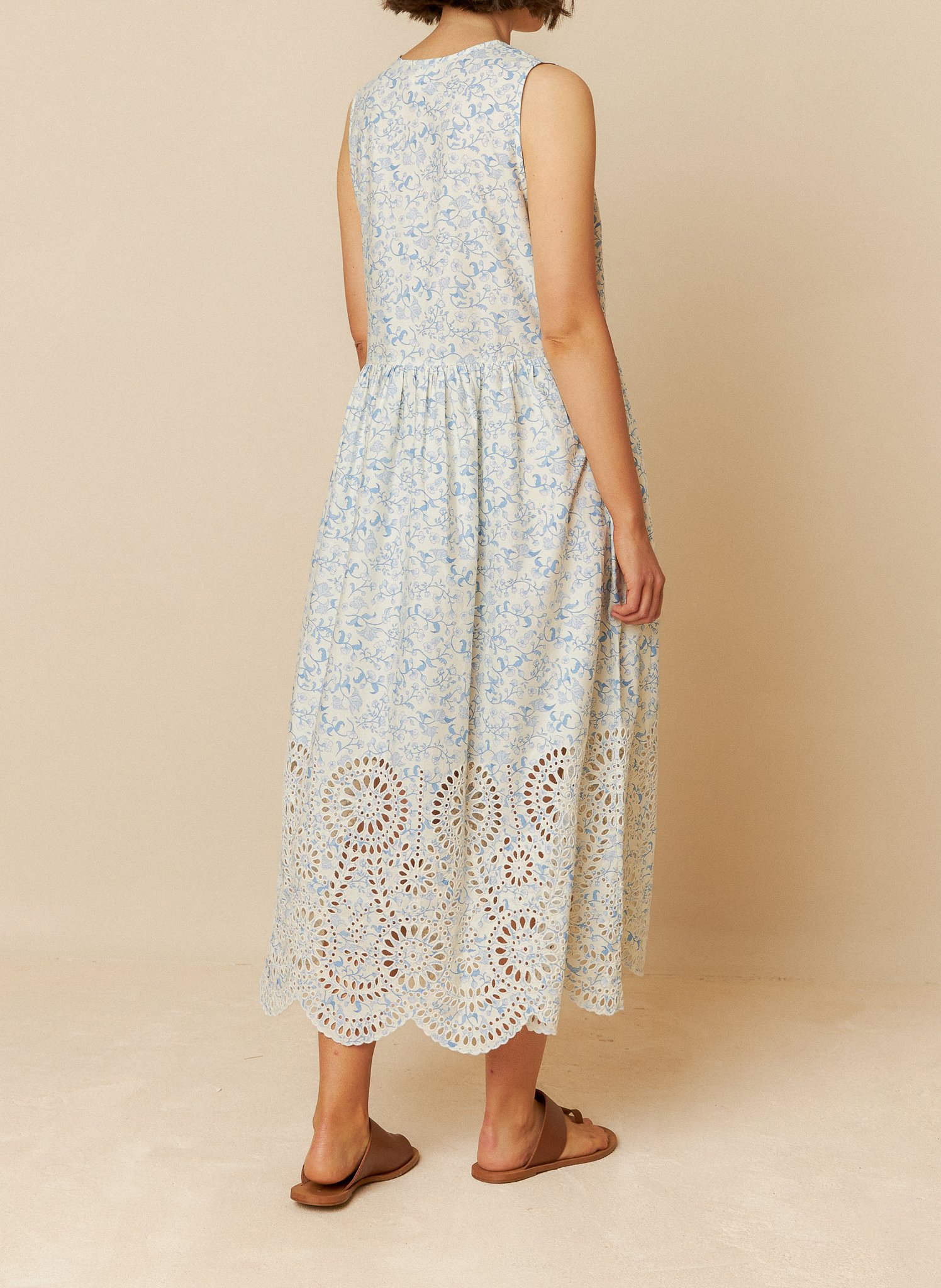Embroidered long dress INDI & COLD Blue