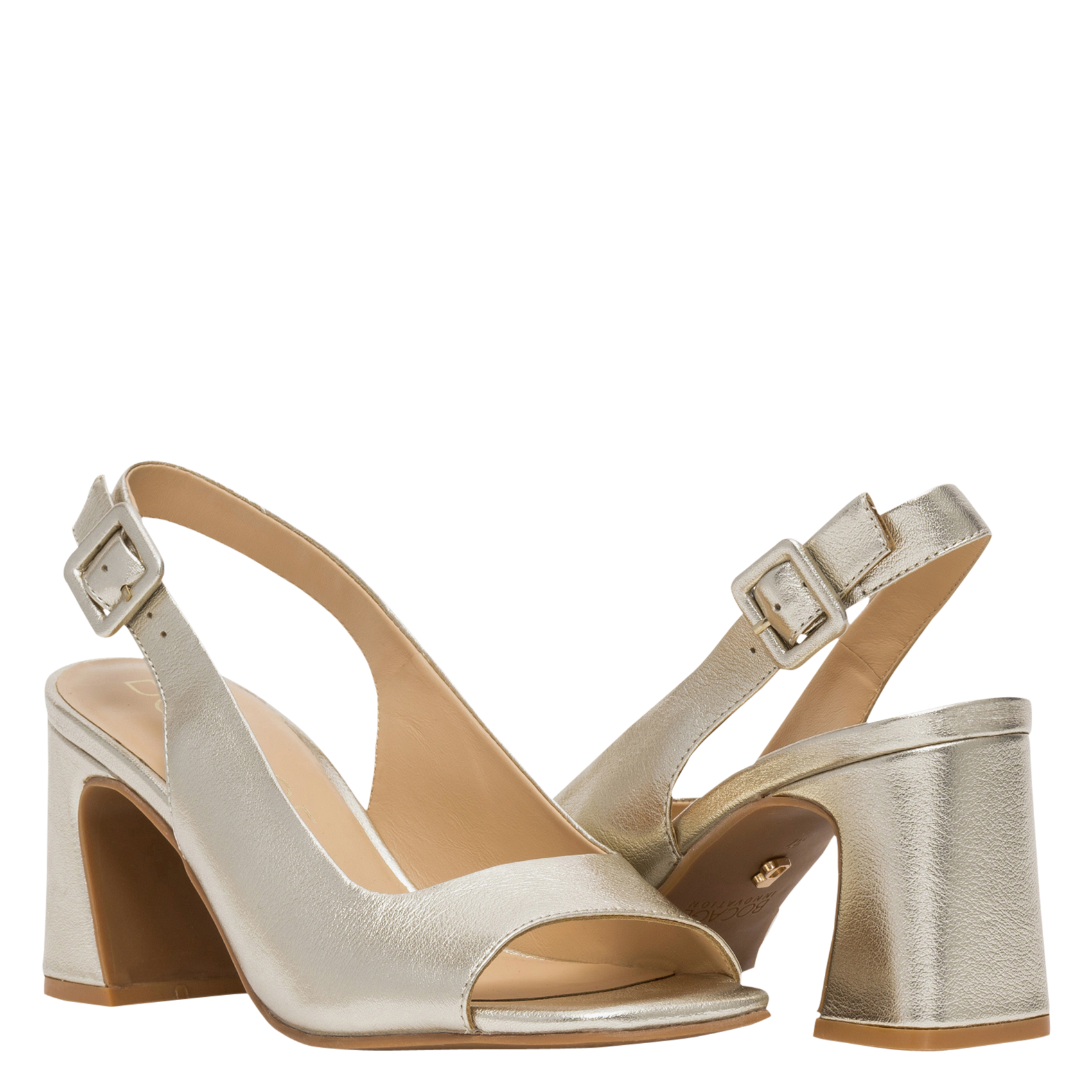 Sandales hautes brillantes en cuir BOCAGE Doré