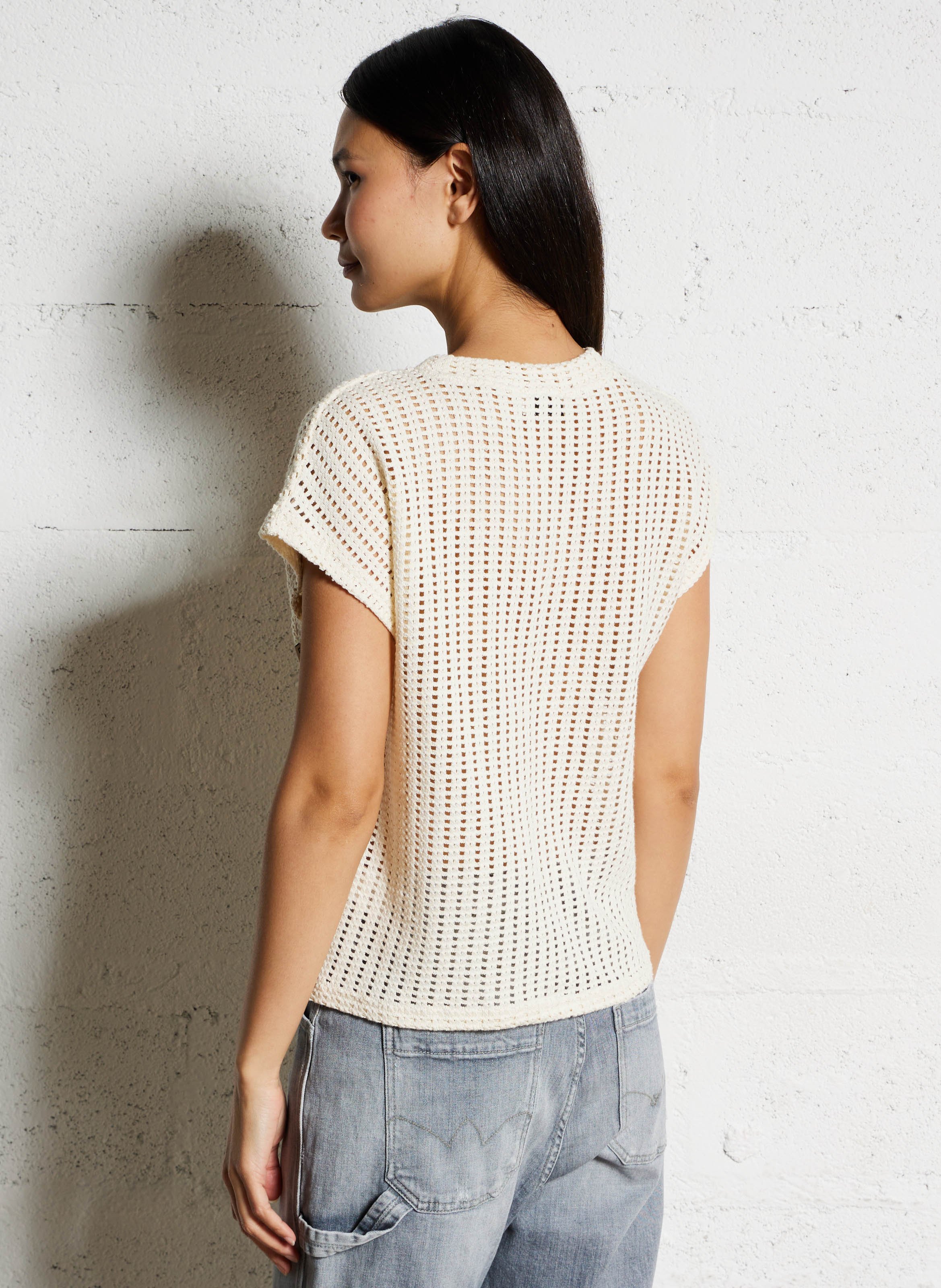 Oversized round-neck cotton T-shirt LE TEMPS DES CERISES White