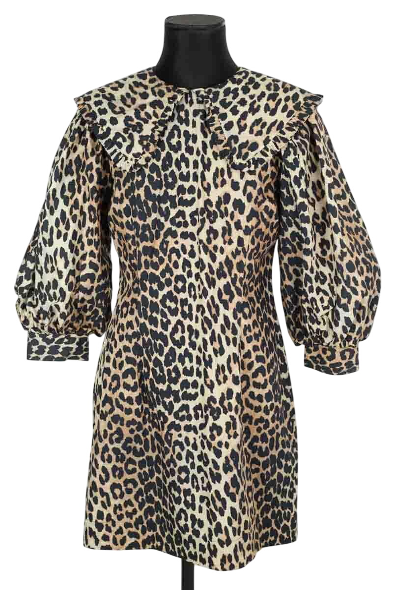 Cotton dress GANNI - Seconde Main Beige