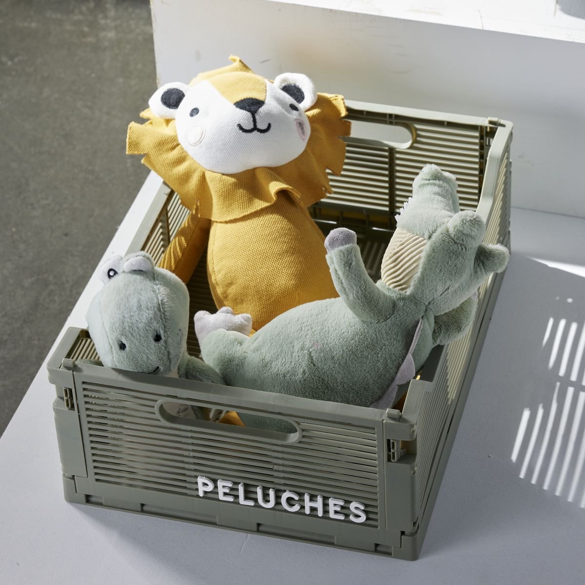 Folding plastic crate FACTORY Grey