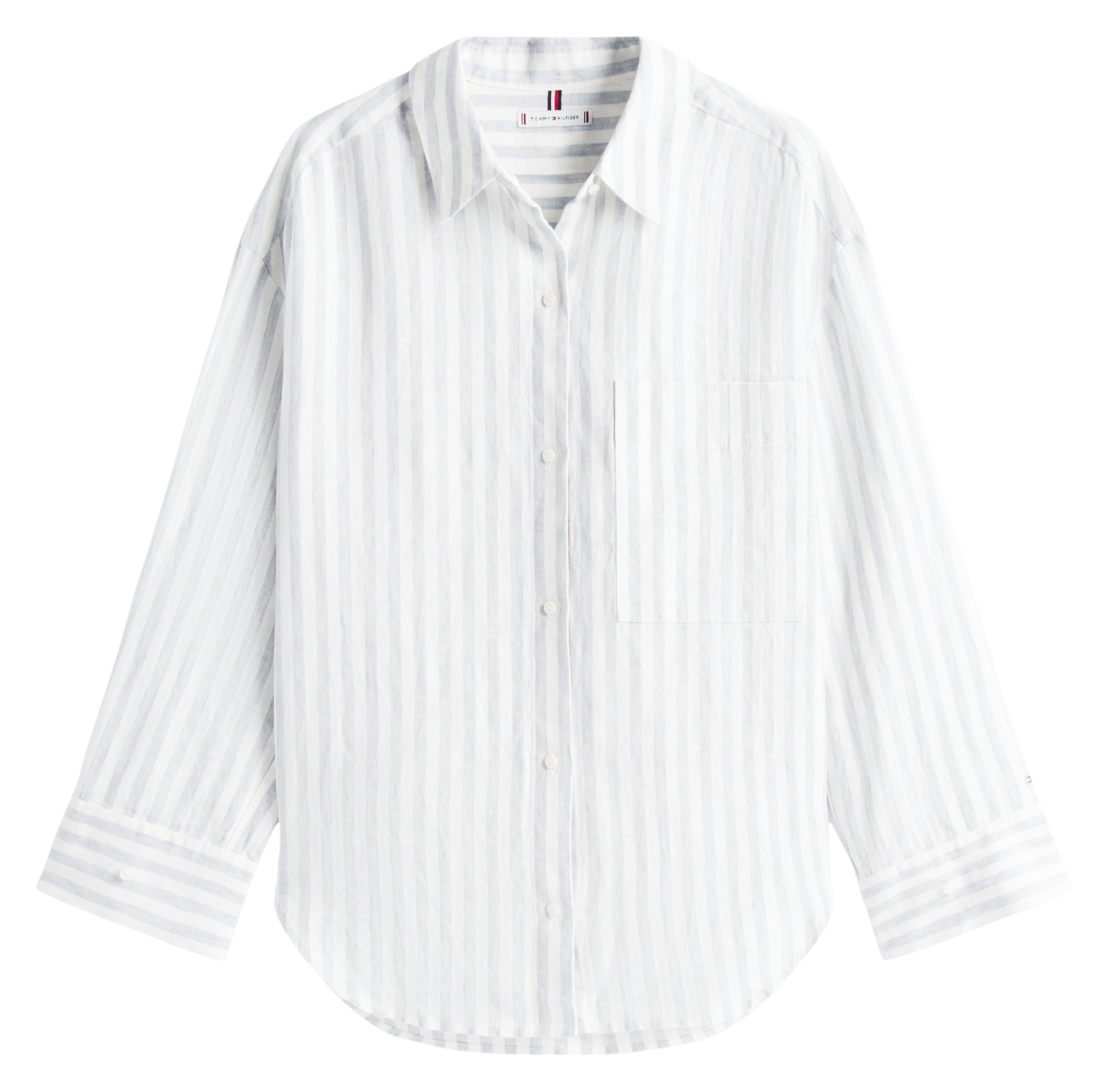 Straight striped linen shirt TOMMY HILFIGER White