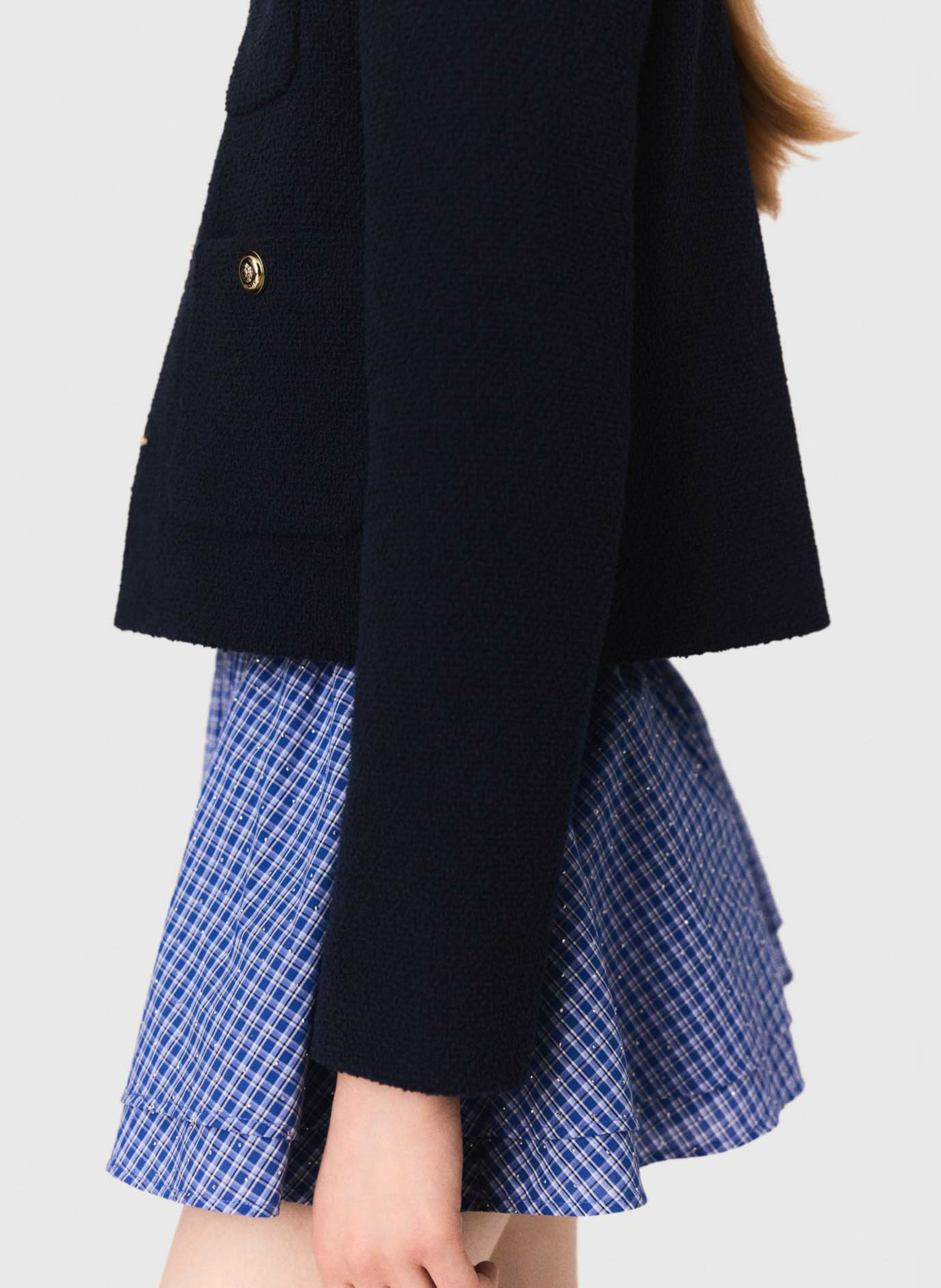 Veste droite en coton mélangé MAJE Bleu