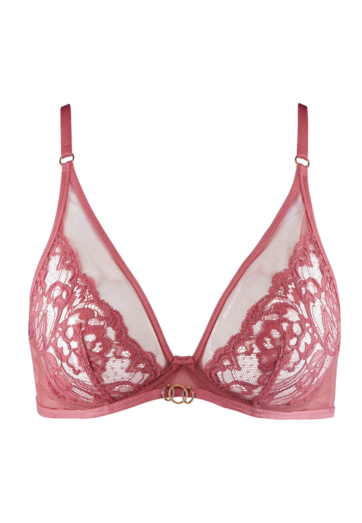 A la Folie kohl black underwired triangle bra AUBADE Pink