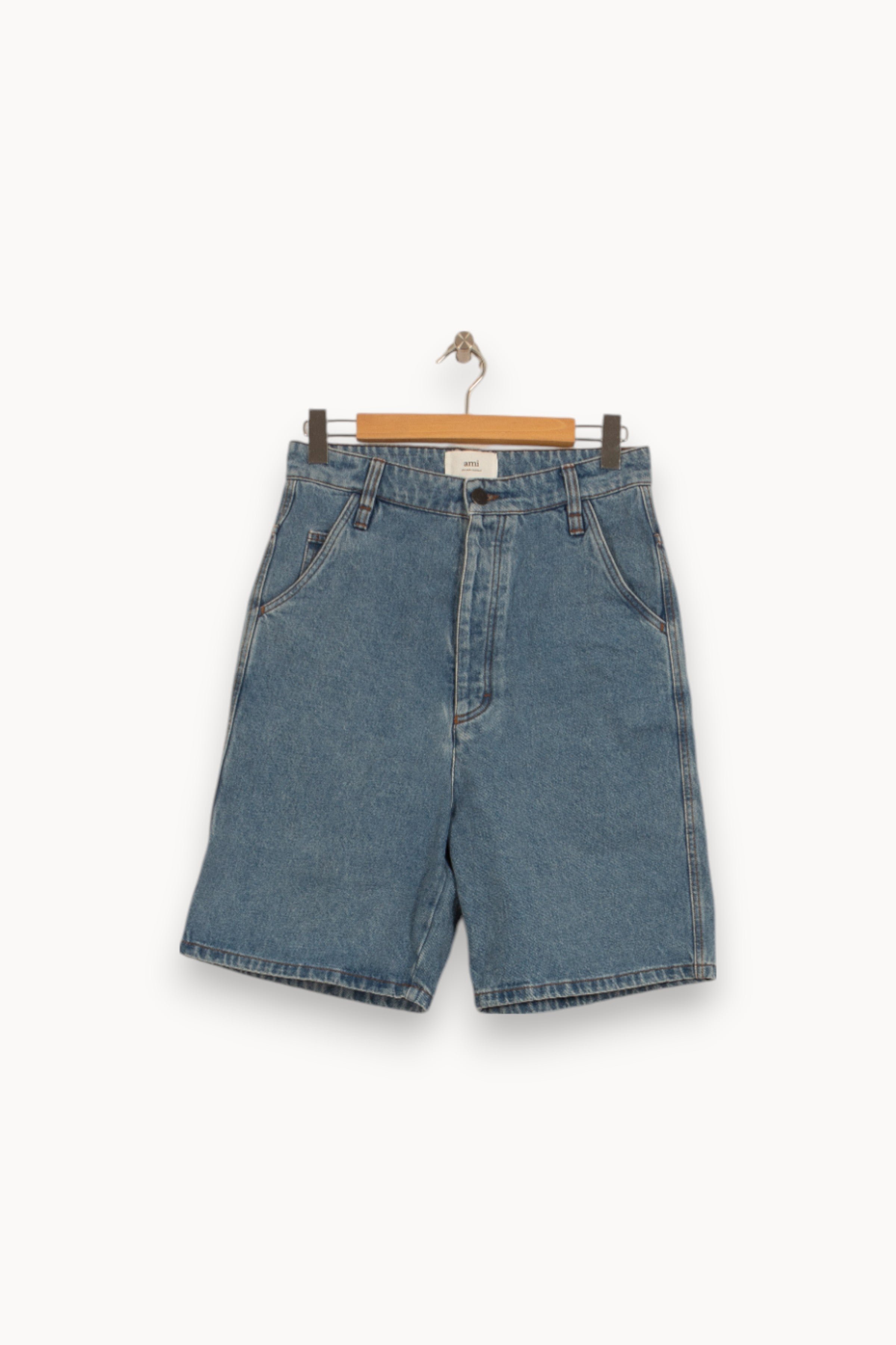 Cotton shorts AMI PARIS - Seconde Main Blue