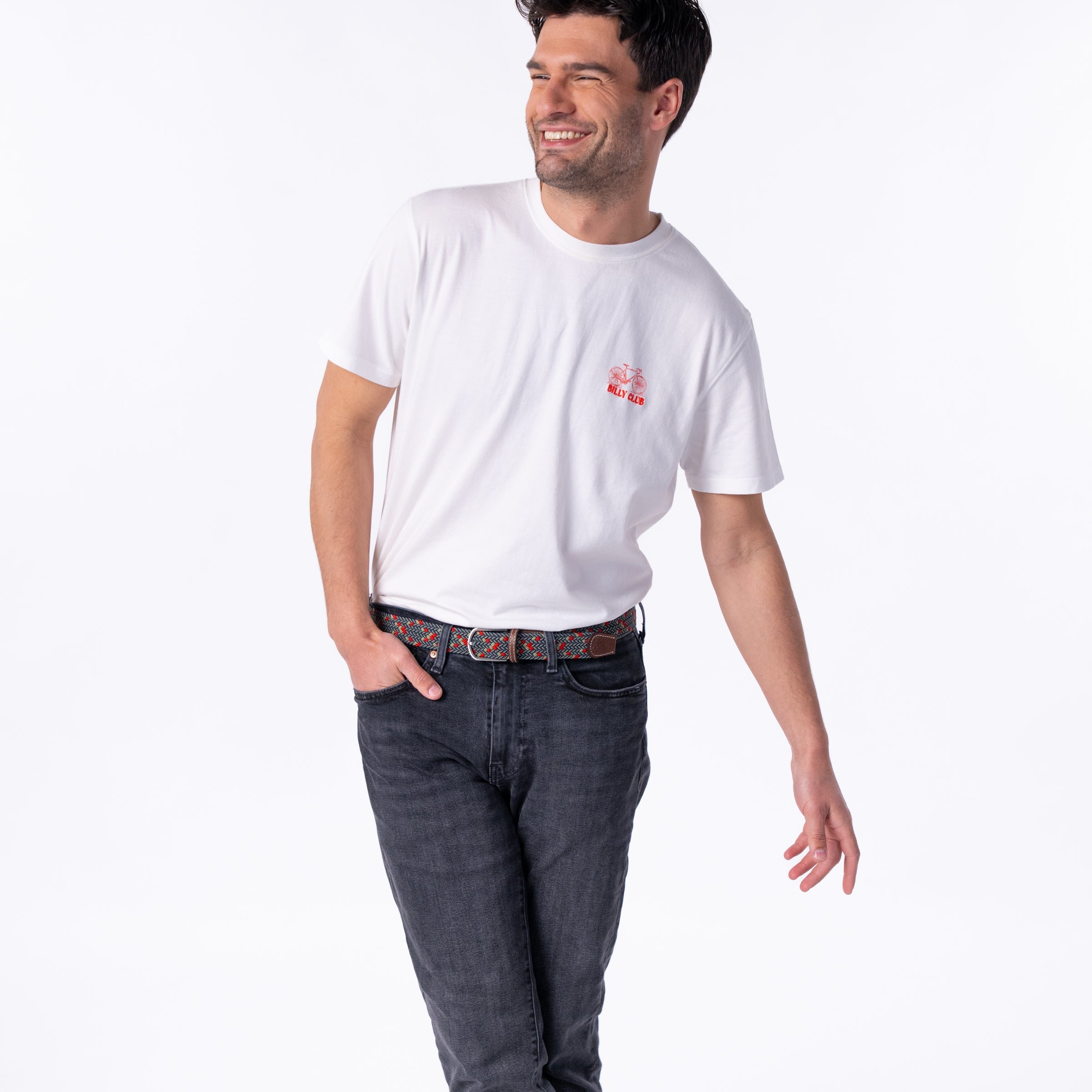 Multicolored braided elastic belt BILLYBELT Green