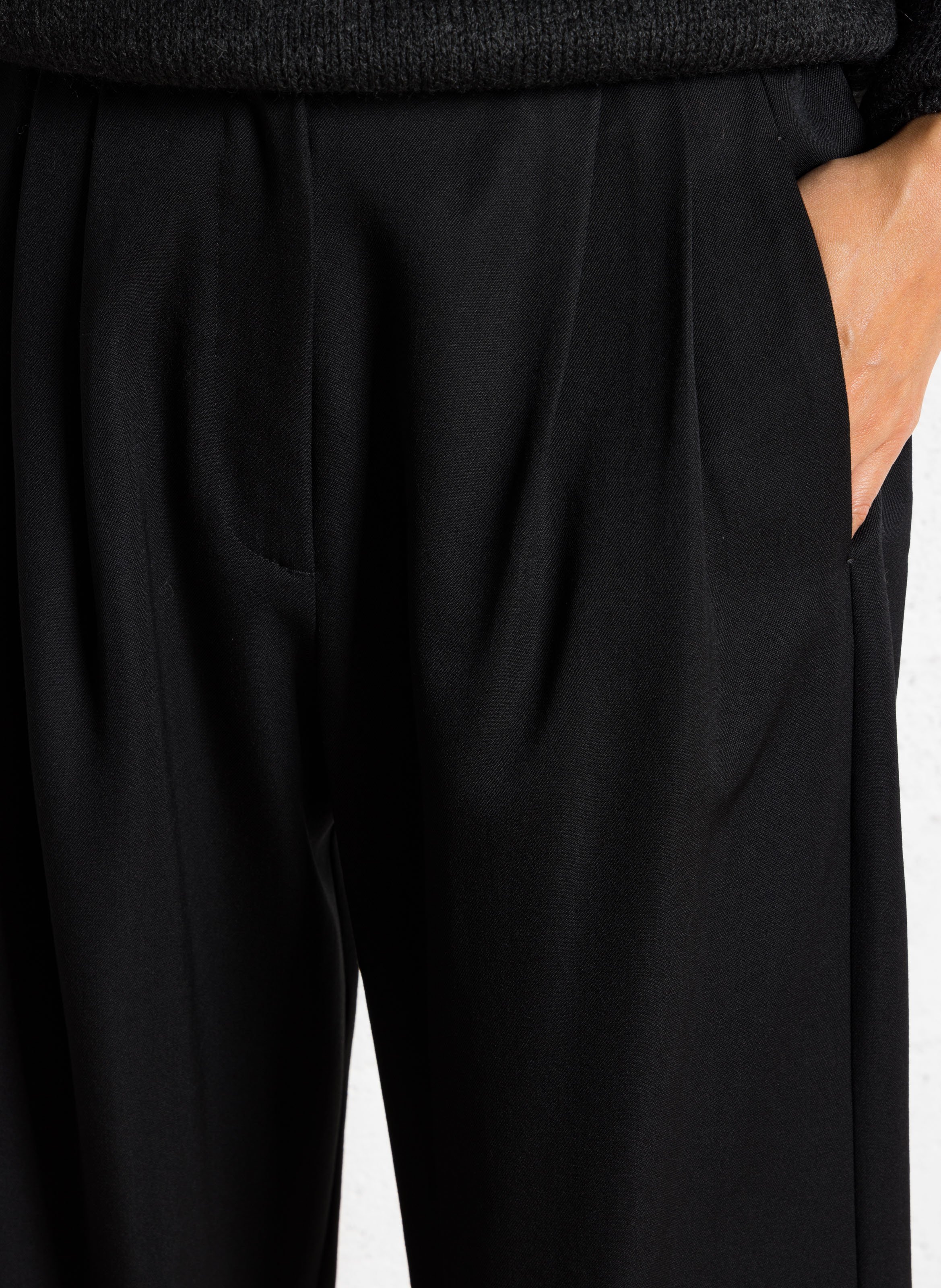 Pantalon large en laine MASSCOB Noir