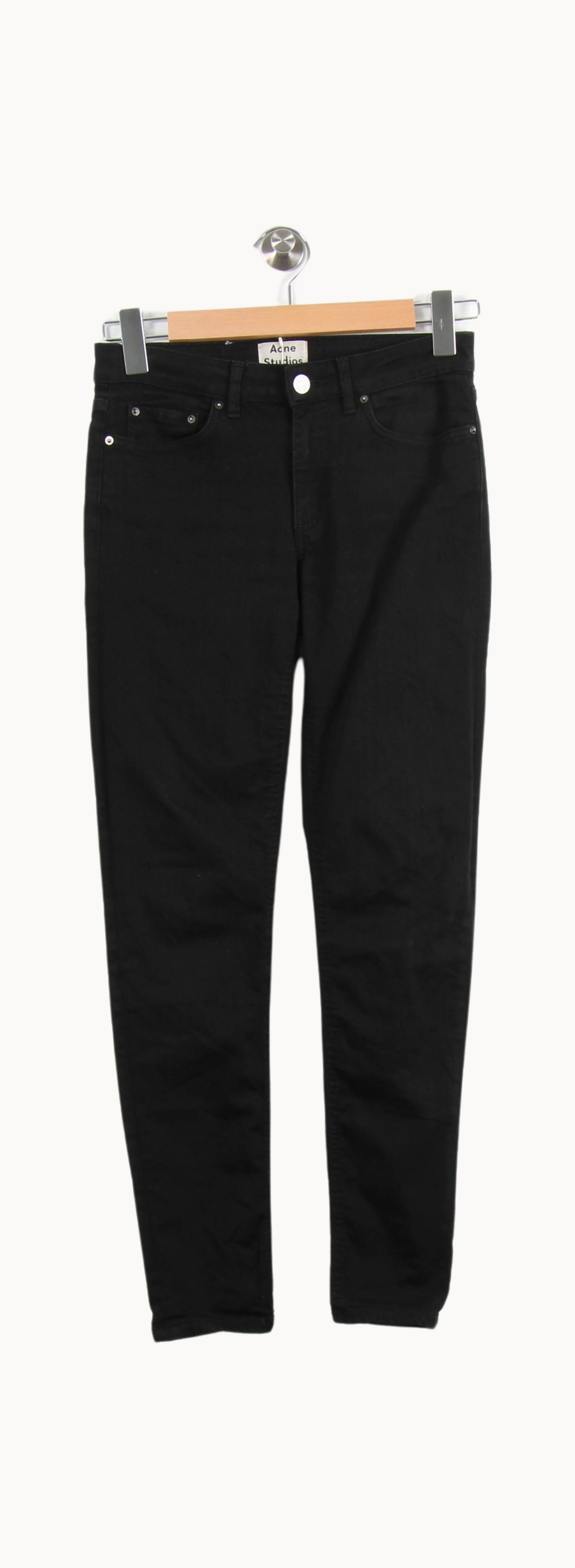 Cropped slim jeans with studs ACNE STUDIOS - Seconde Main Black