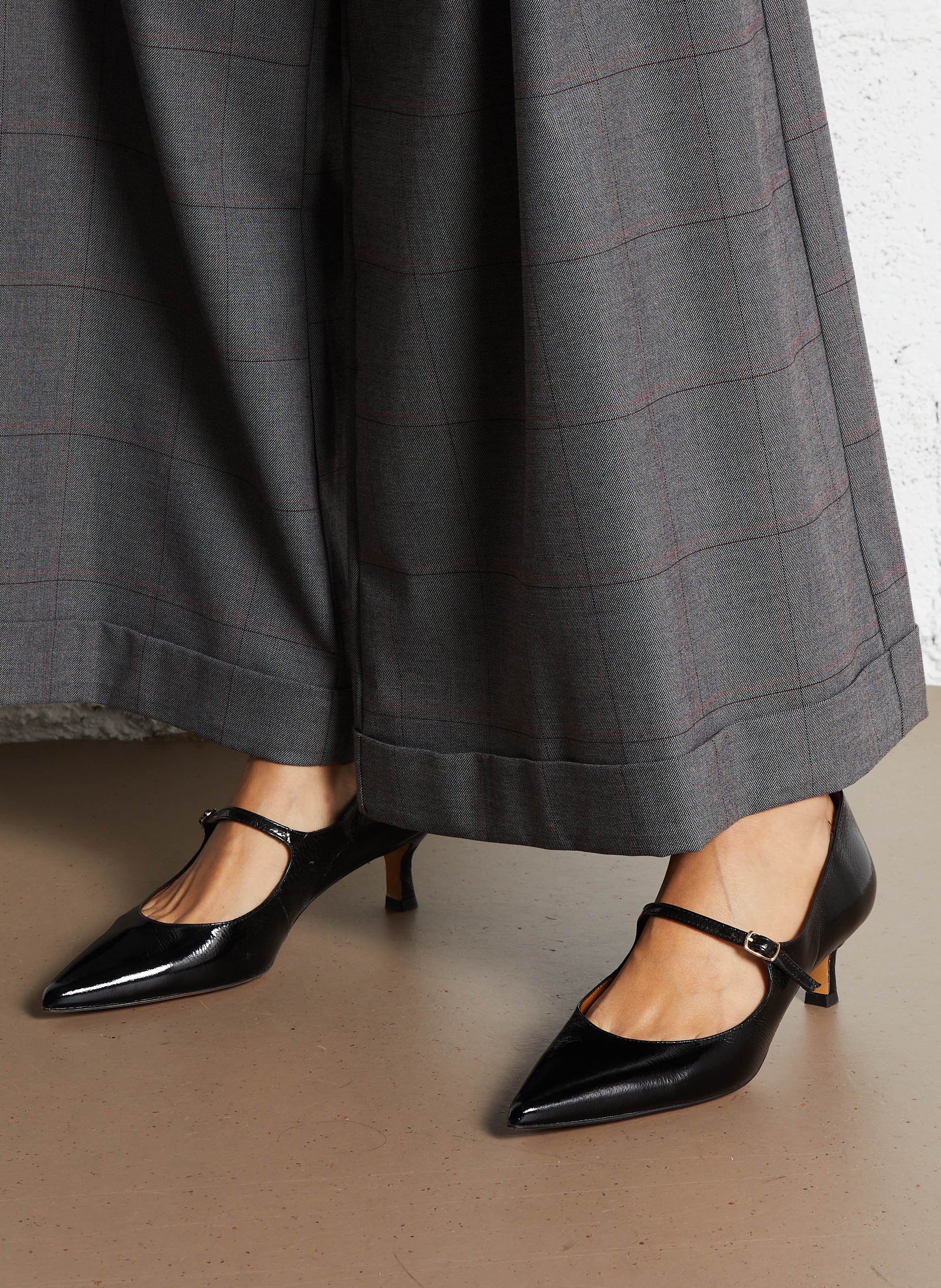 Escarpins à petits talons en cuir RIVECOUR Noir