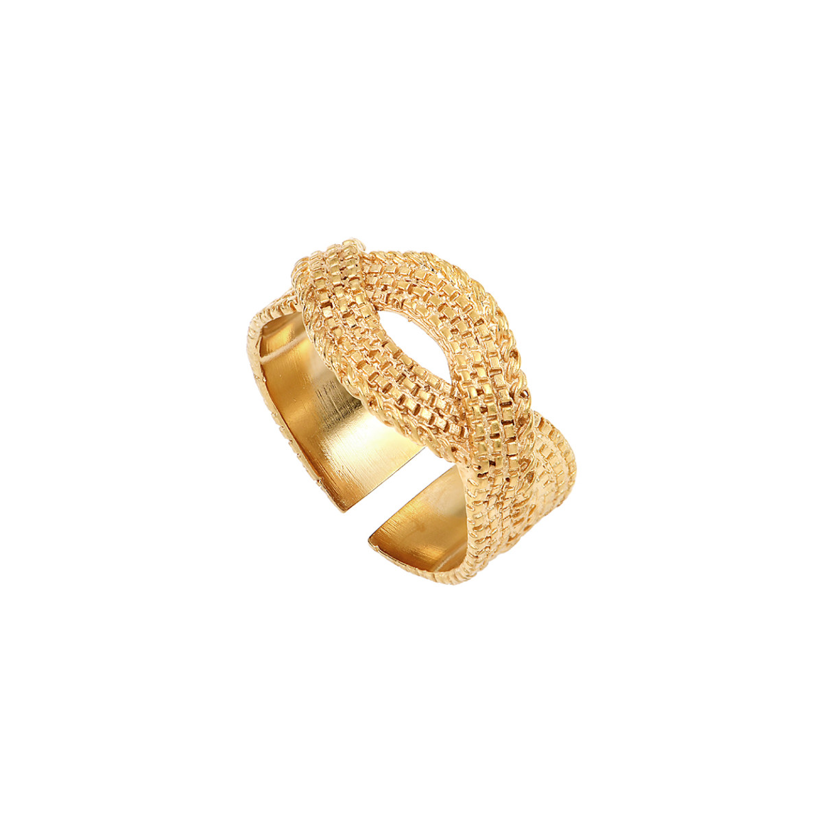 Adjustable ring in gold-plated metal SATELLITE PARIS No Color