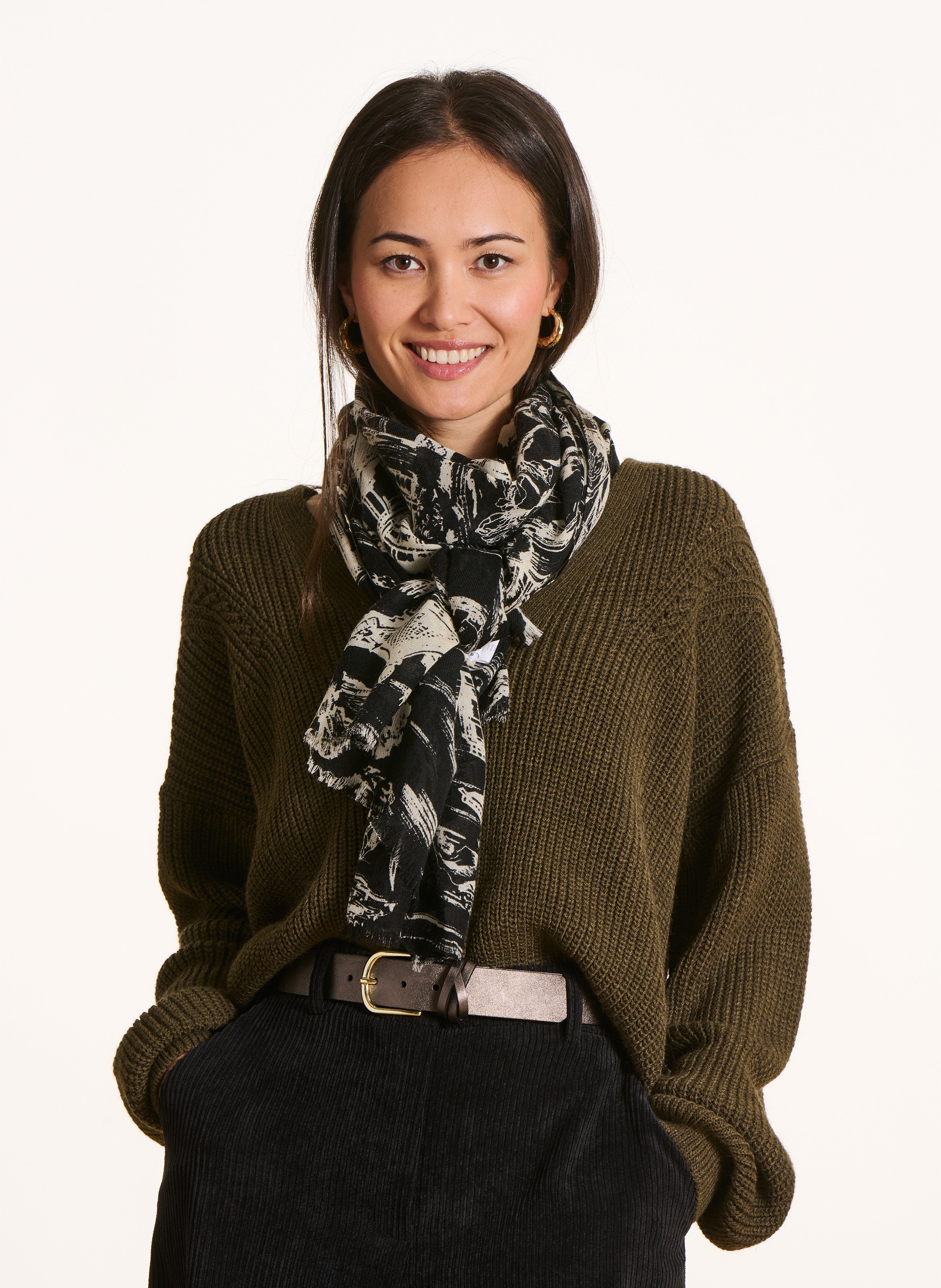 Foulard en laine LA FEE MARABOUTEE Noir