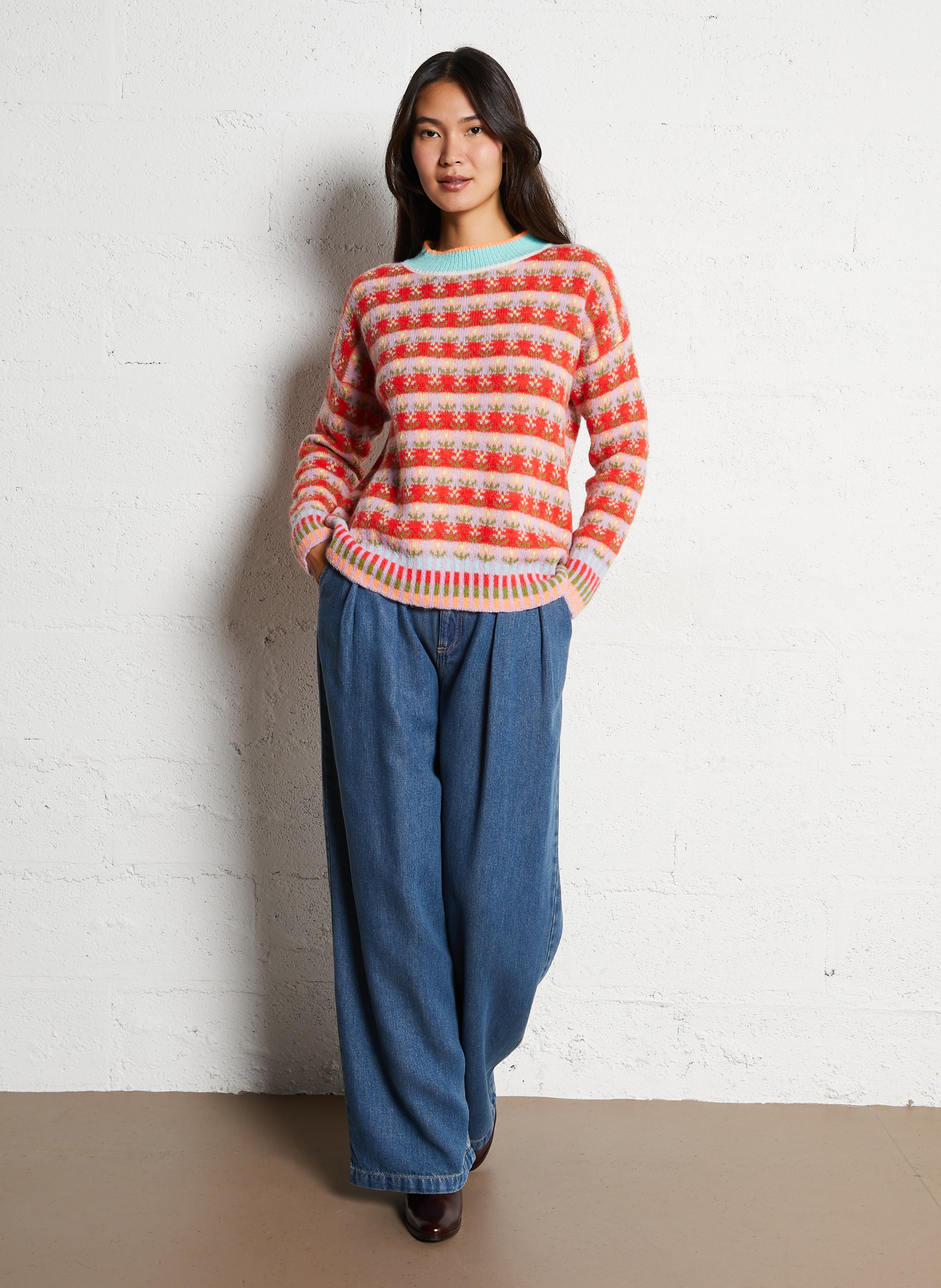 Pull oversize col rond DR BLOOM Rouge