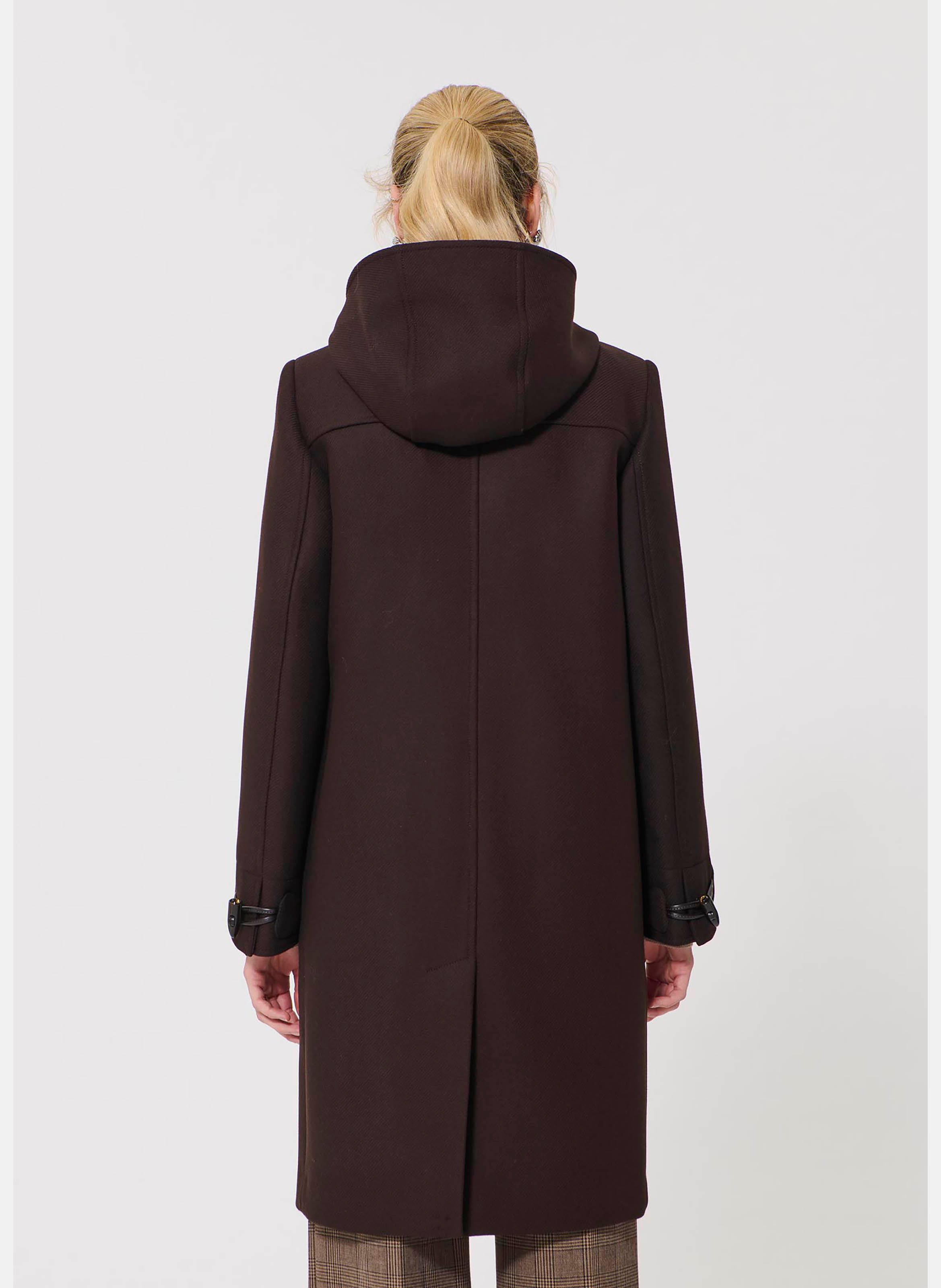 Straight wool-blend coat with high collar TARA JARMON Brown