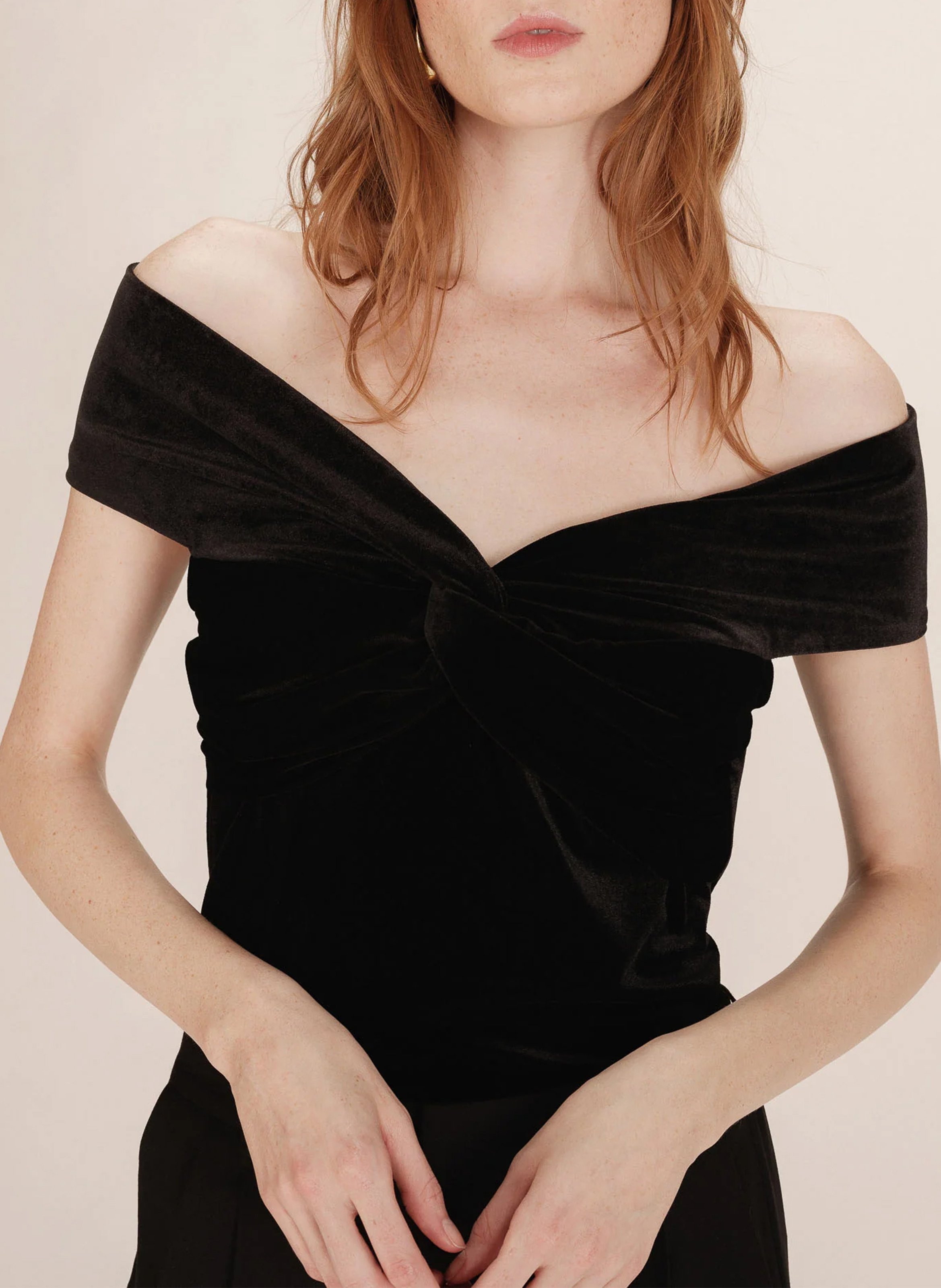 Velvet bardot body GRACE ET MILA Black