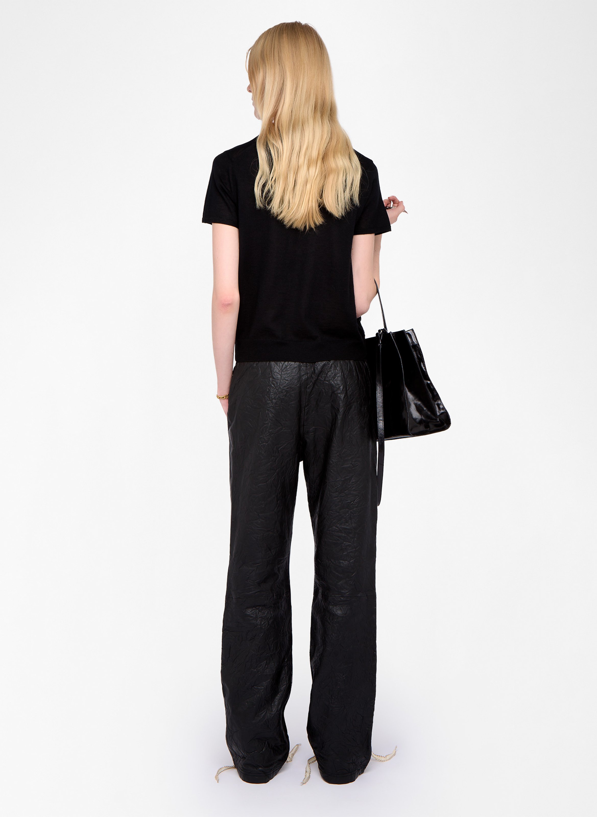 T-shirt van kasjmier met ronde hals ZADIG&VOLTAIRE Zwart