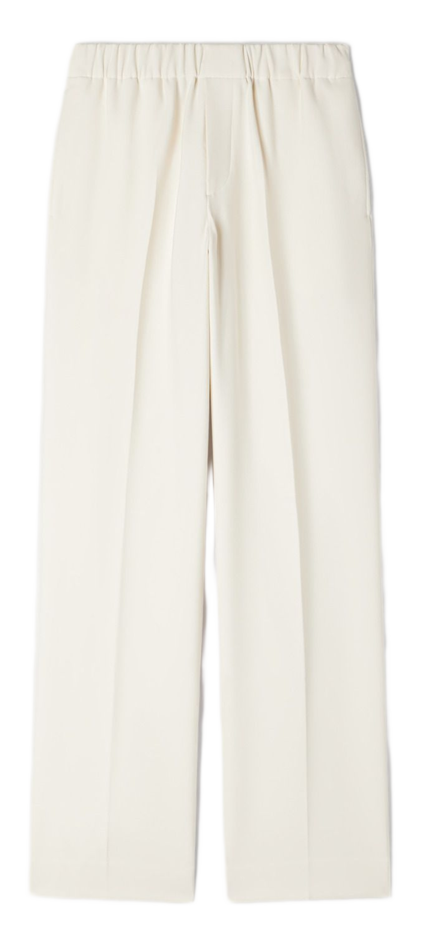 Wijde broek van jersey  Ecru