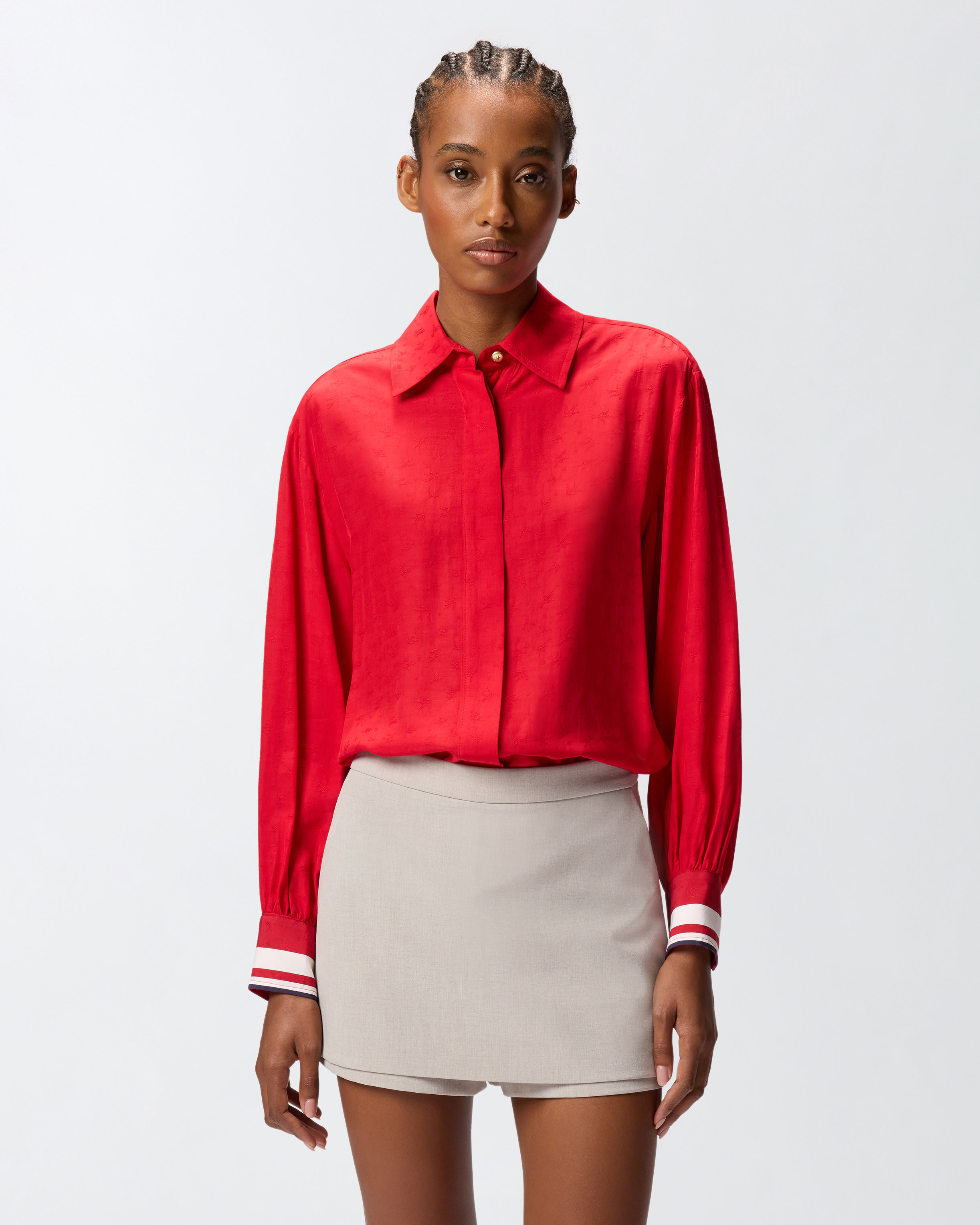 Classic shirt in viscose jacquard PINKO Red