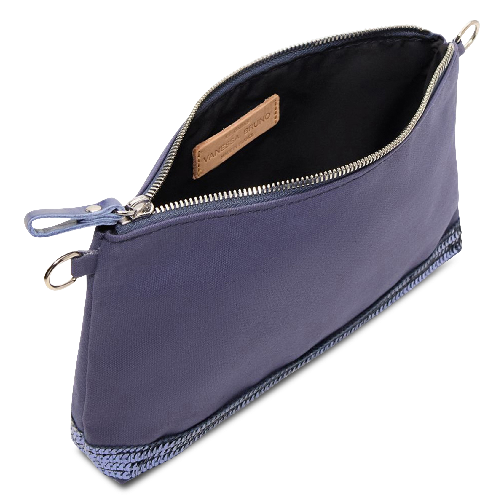 Sequined cotton clutch bag VANESSA BRUNO Blue