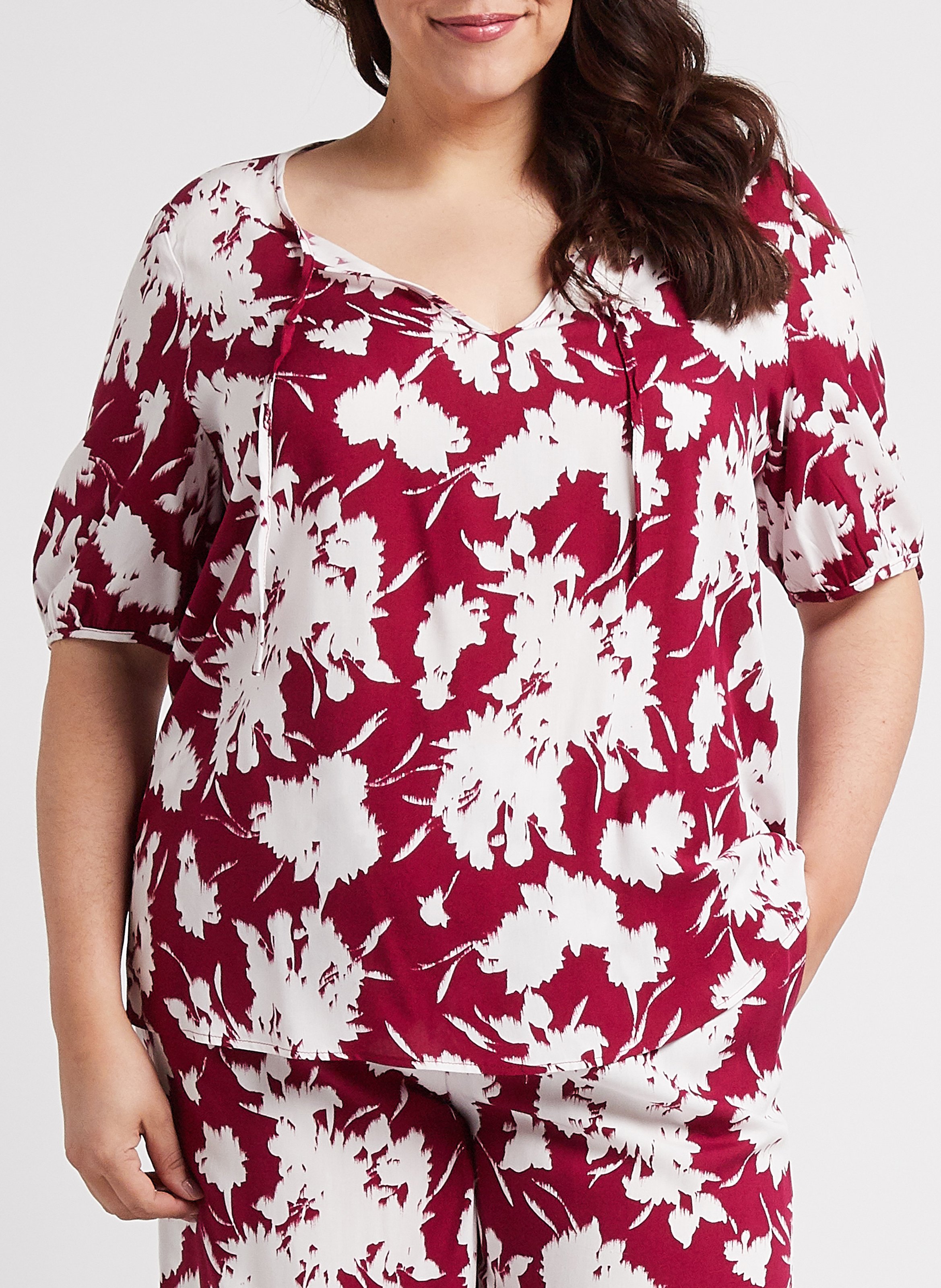 Bedrucktes Top aus Viskose PERSONA by Marina Rinaldi Rot