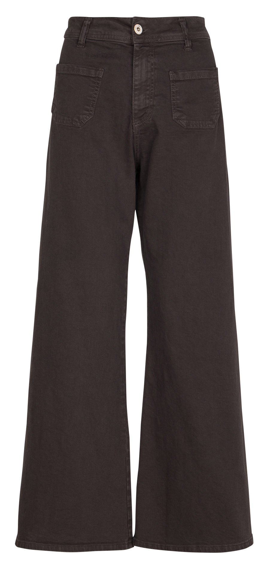 High-rise wide-leg cotton jeans PLEASE