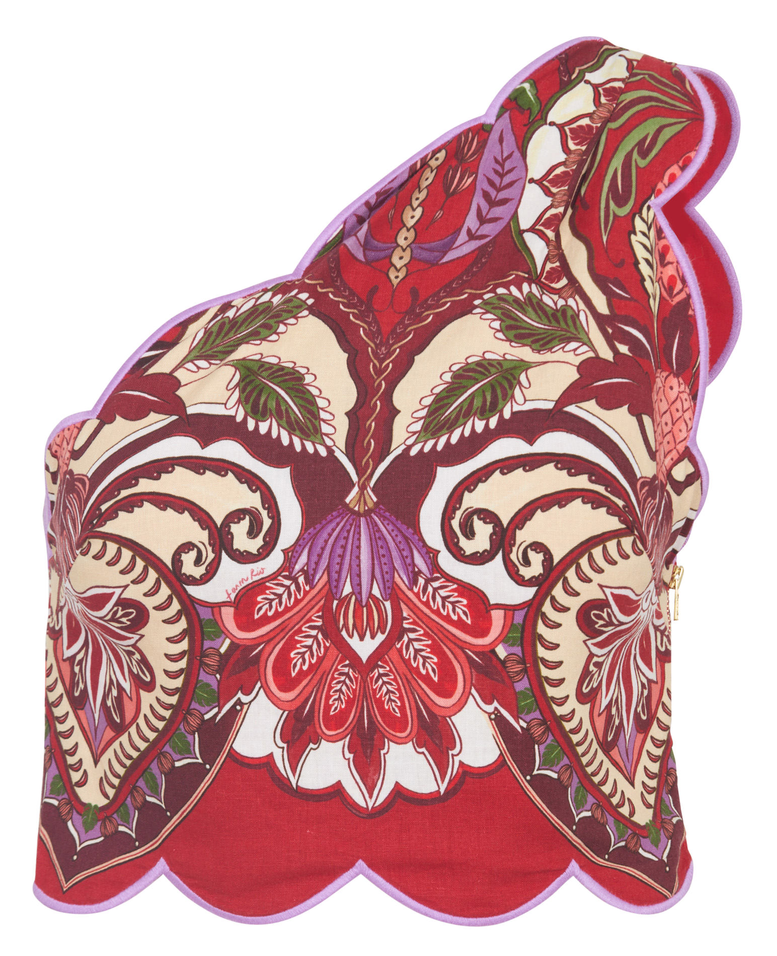 Printed top in blended linen FARM RIO Red