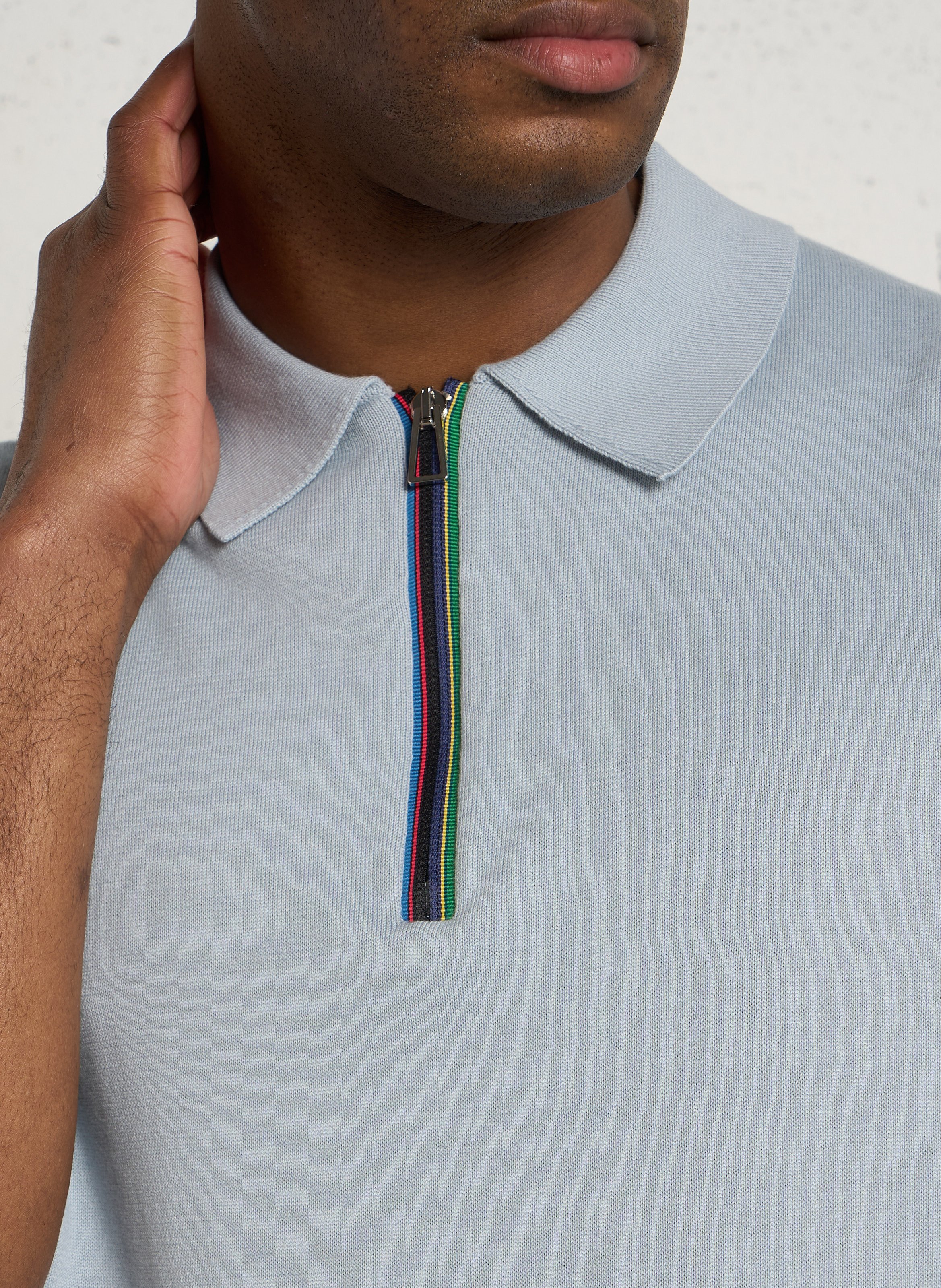 Gerade geschnittenes Poloshirt aus Bio-Baumwolle PAUL SMITH Blau