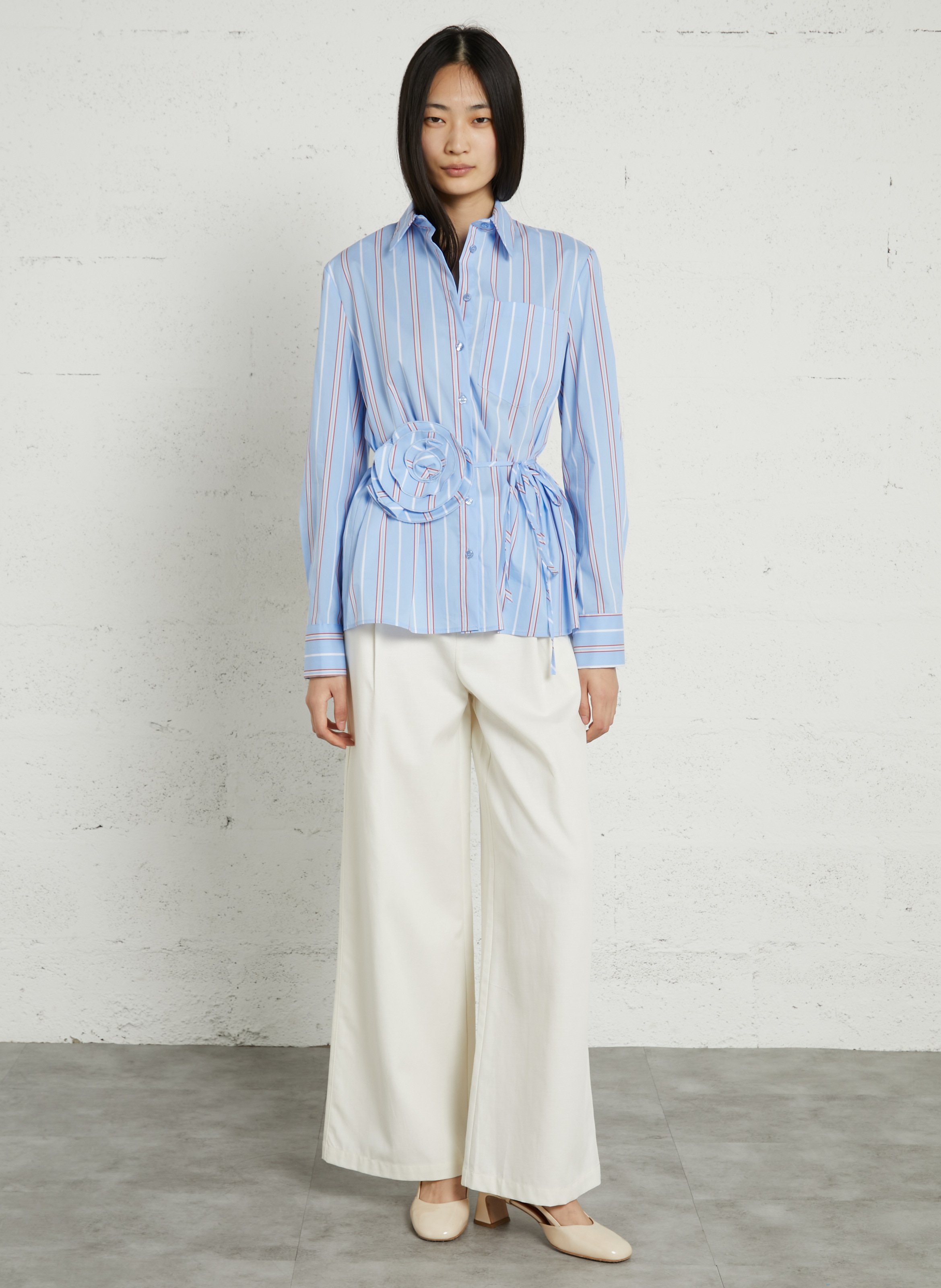 Oversize-Hemd aus Baumwollmix IMPERIAL Blau