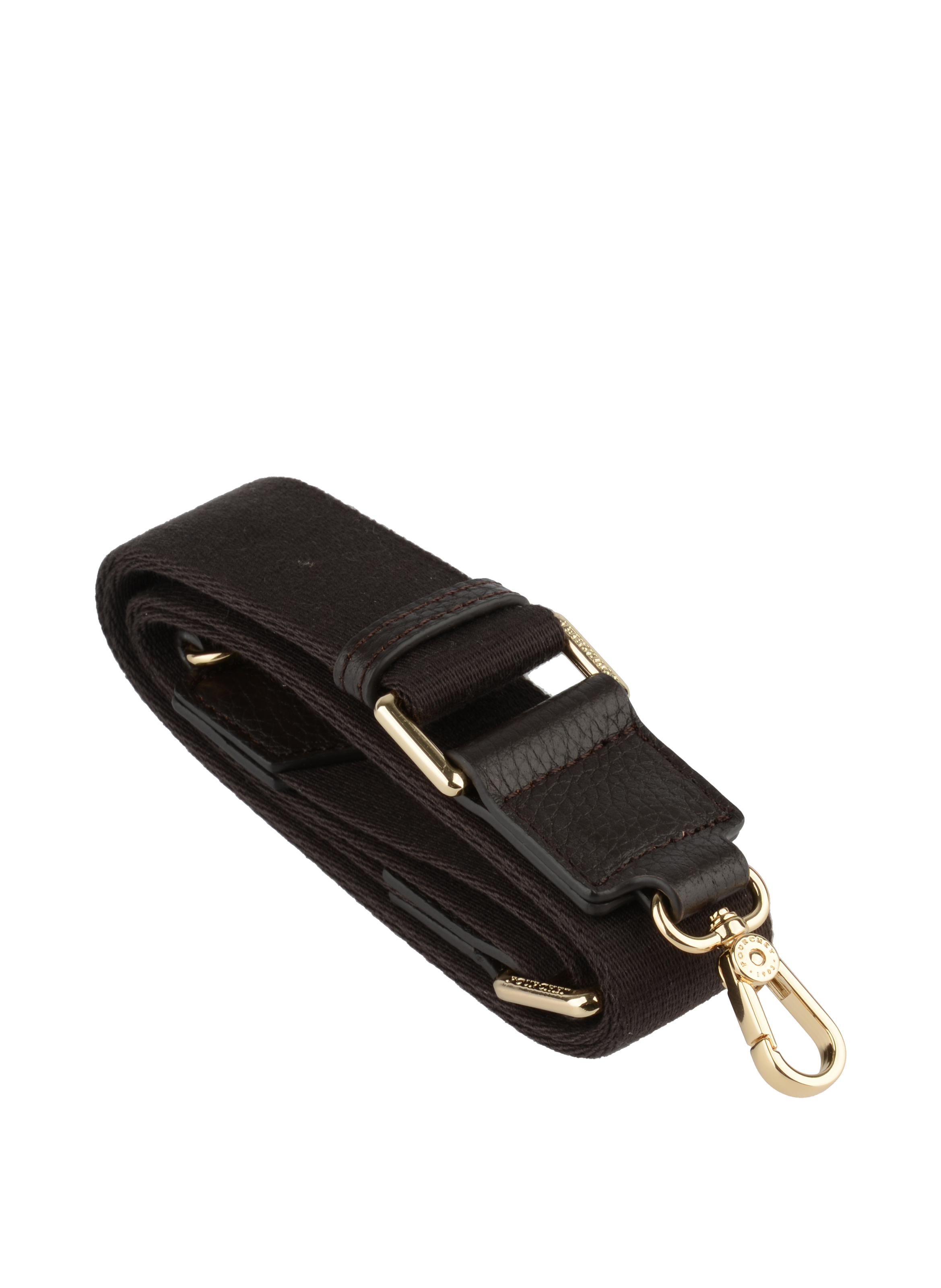 Cotton shoulder strap trimmed with leather Blue