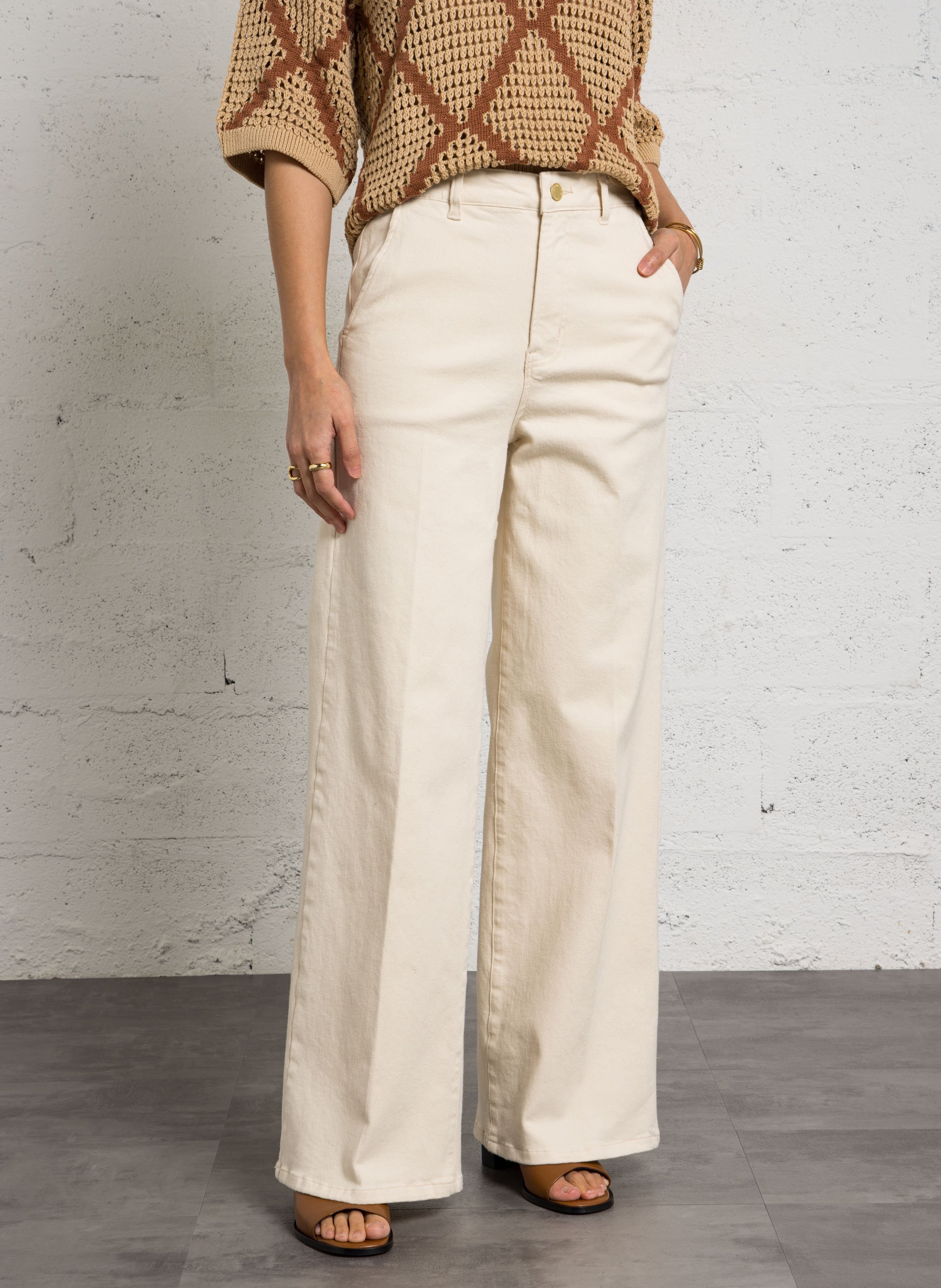 Jean large taille haute en coton mélangé LA PETITE ETOILE