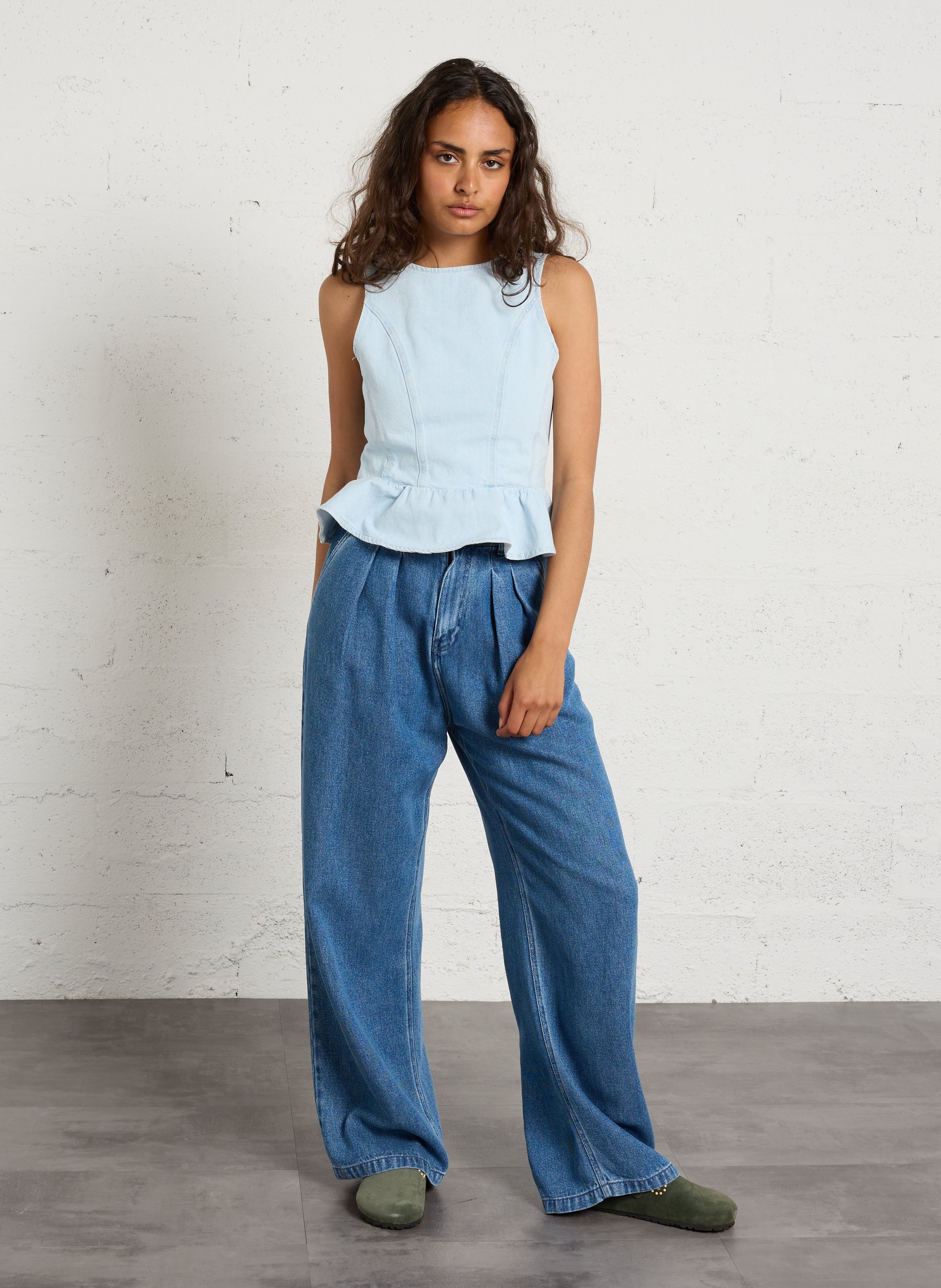 Mules plates en cuir suédé SEMERDJIAN - SMR Vert