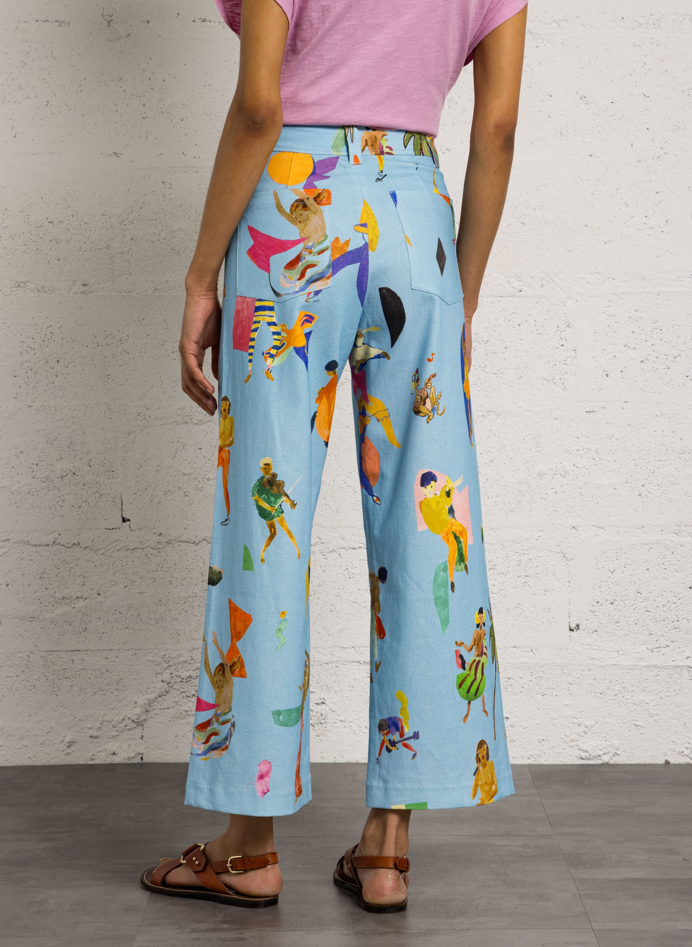 Norton printed straight trousers G.KERO Blue