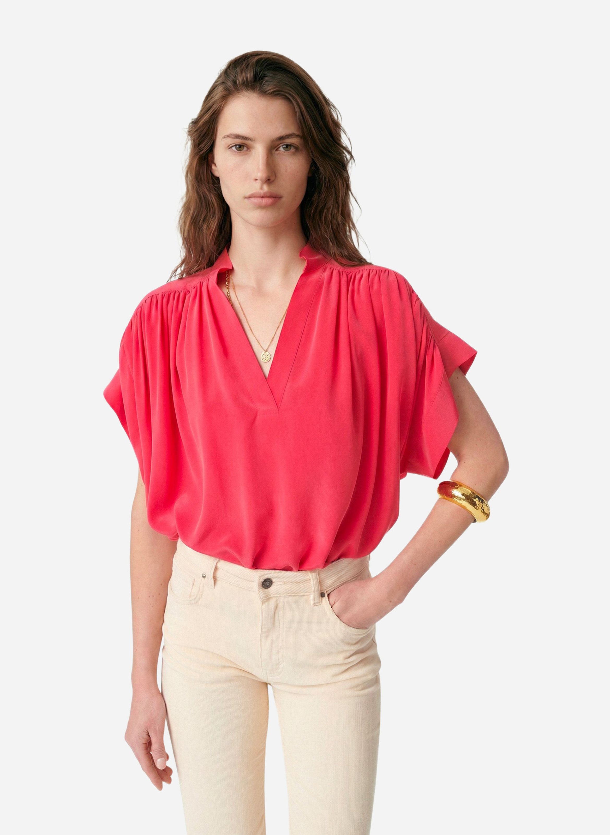 Flowy silk blouse VANESSA BRUNO Pink