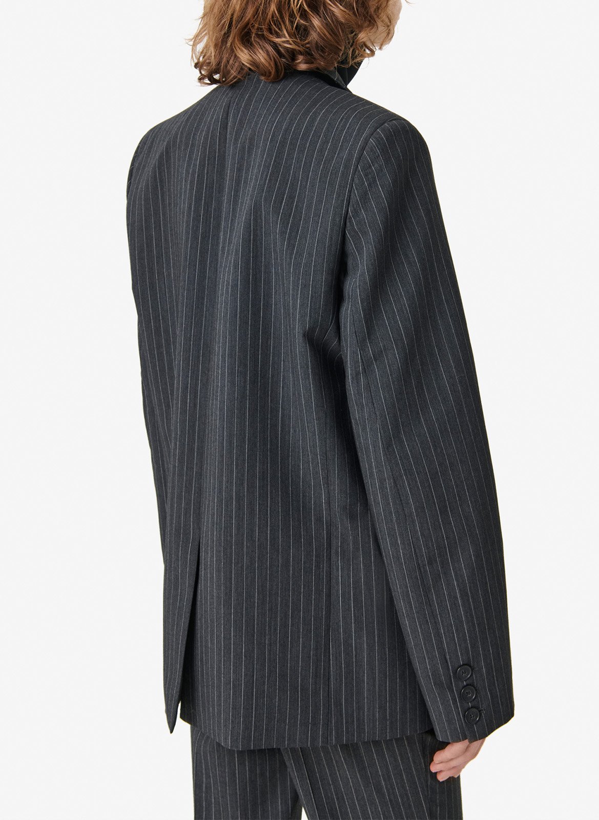 Veste tailleur oversize en laine mélangée rayée IRO Gris