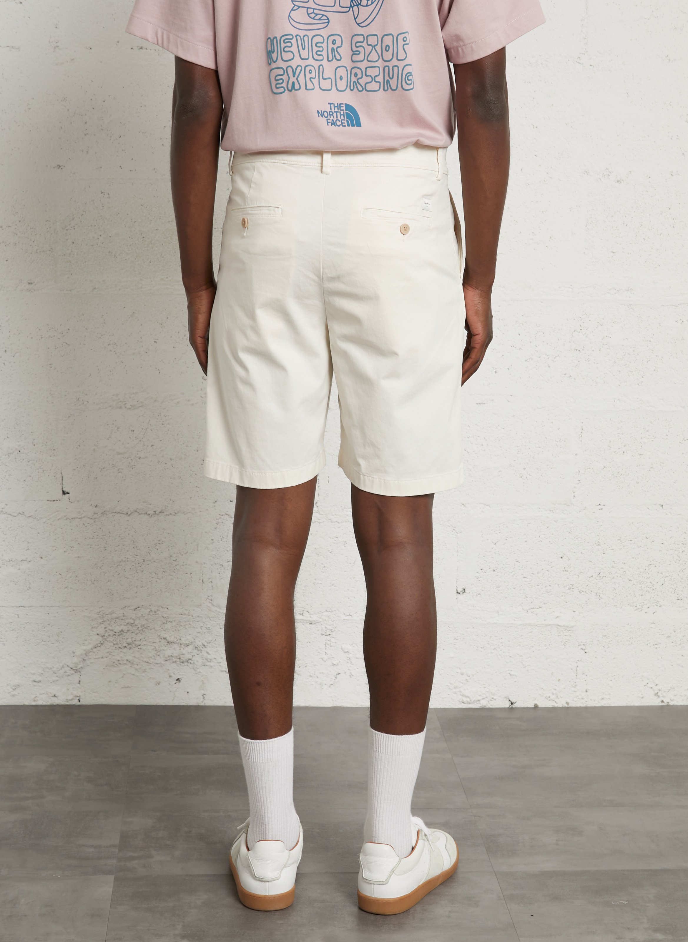 Short droit en coton mélangé PEPE JEANS Beige