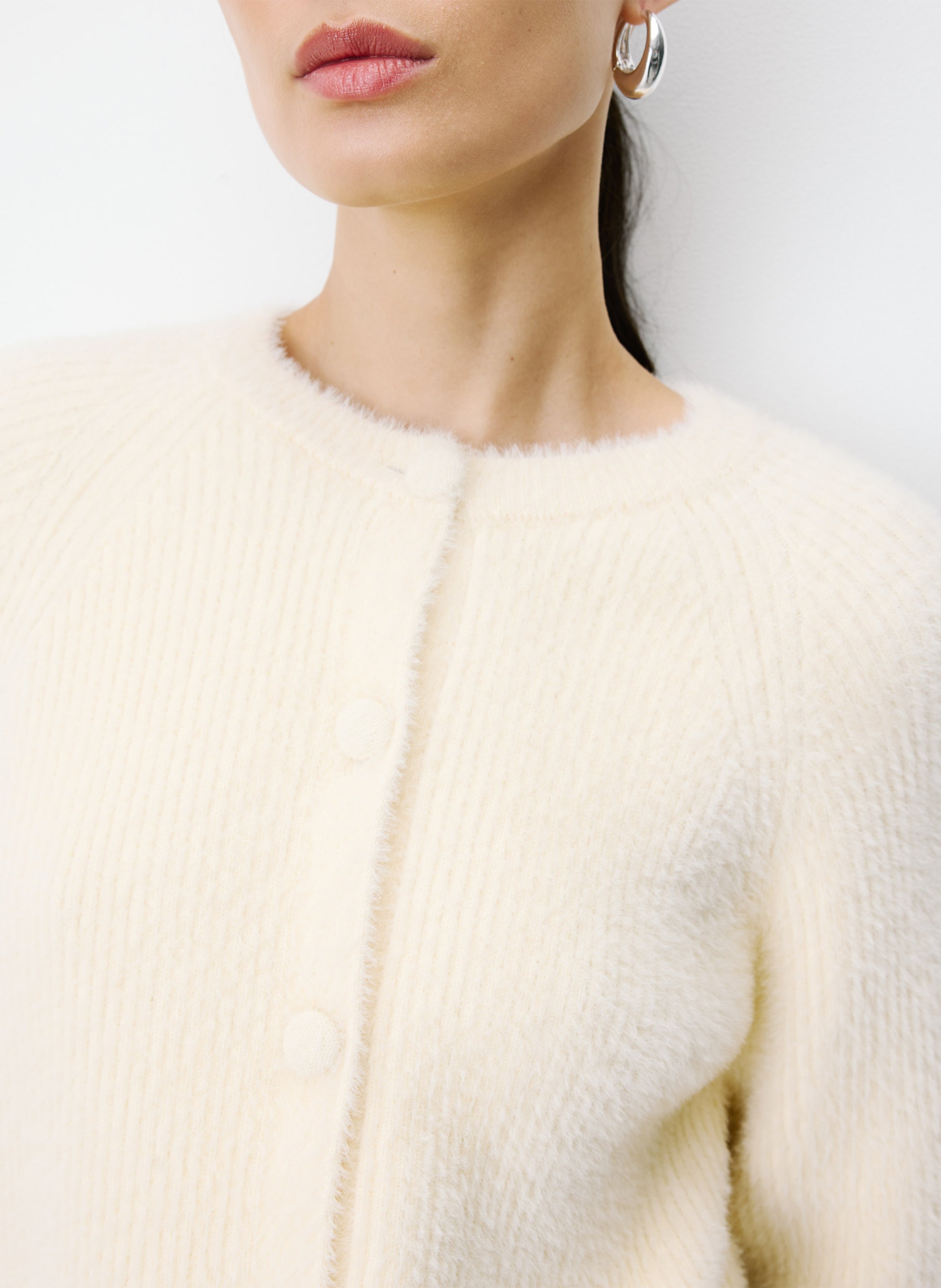 Cardigan droit col rond GRACE ET MILA Jaune