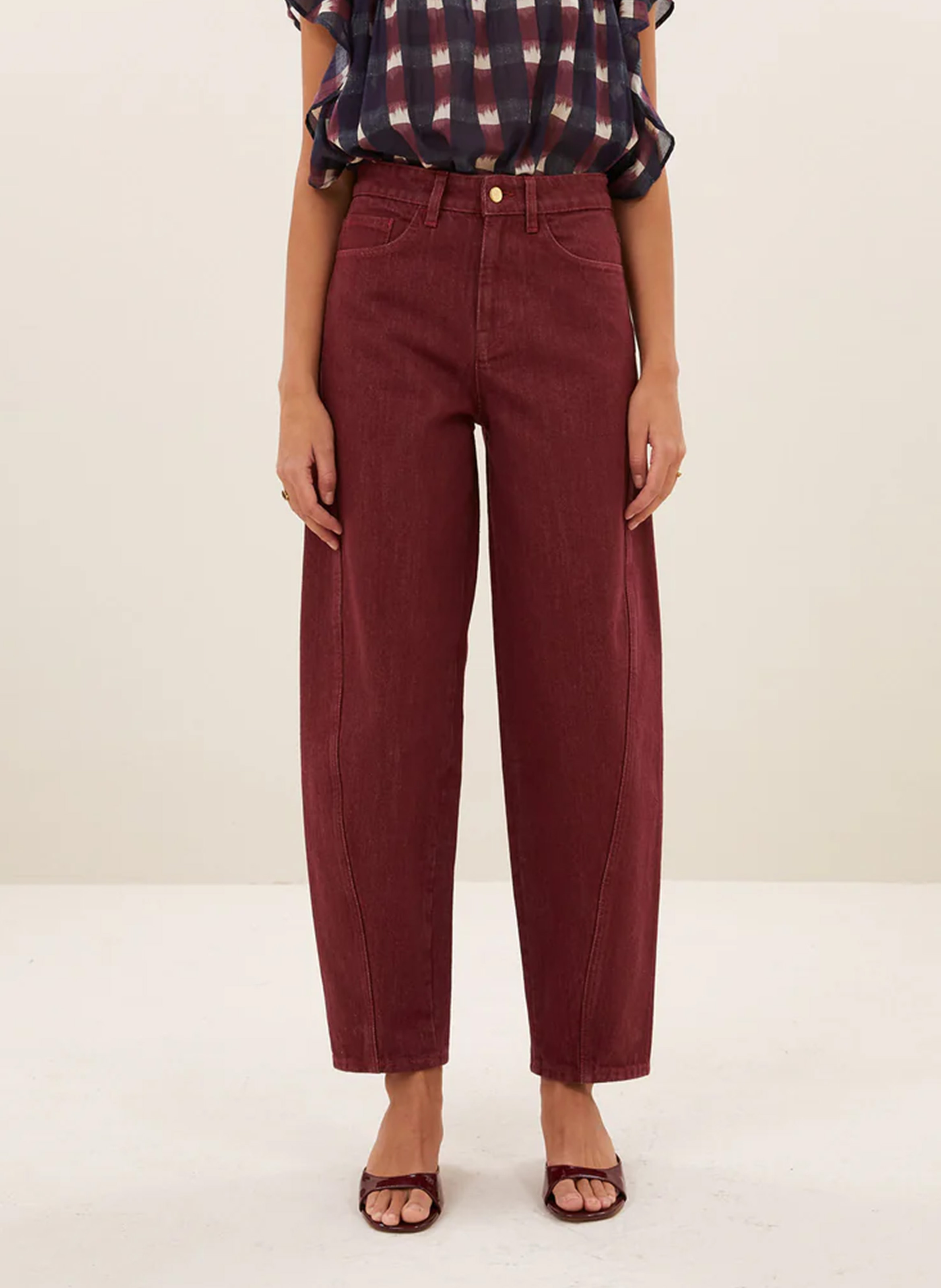 Weit geschnittene Jeans aus Bio-Baumwolle BY BAR Rot