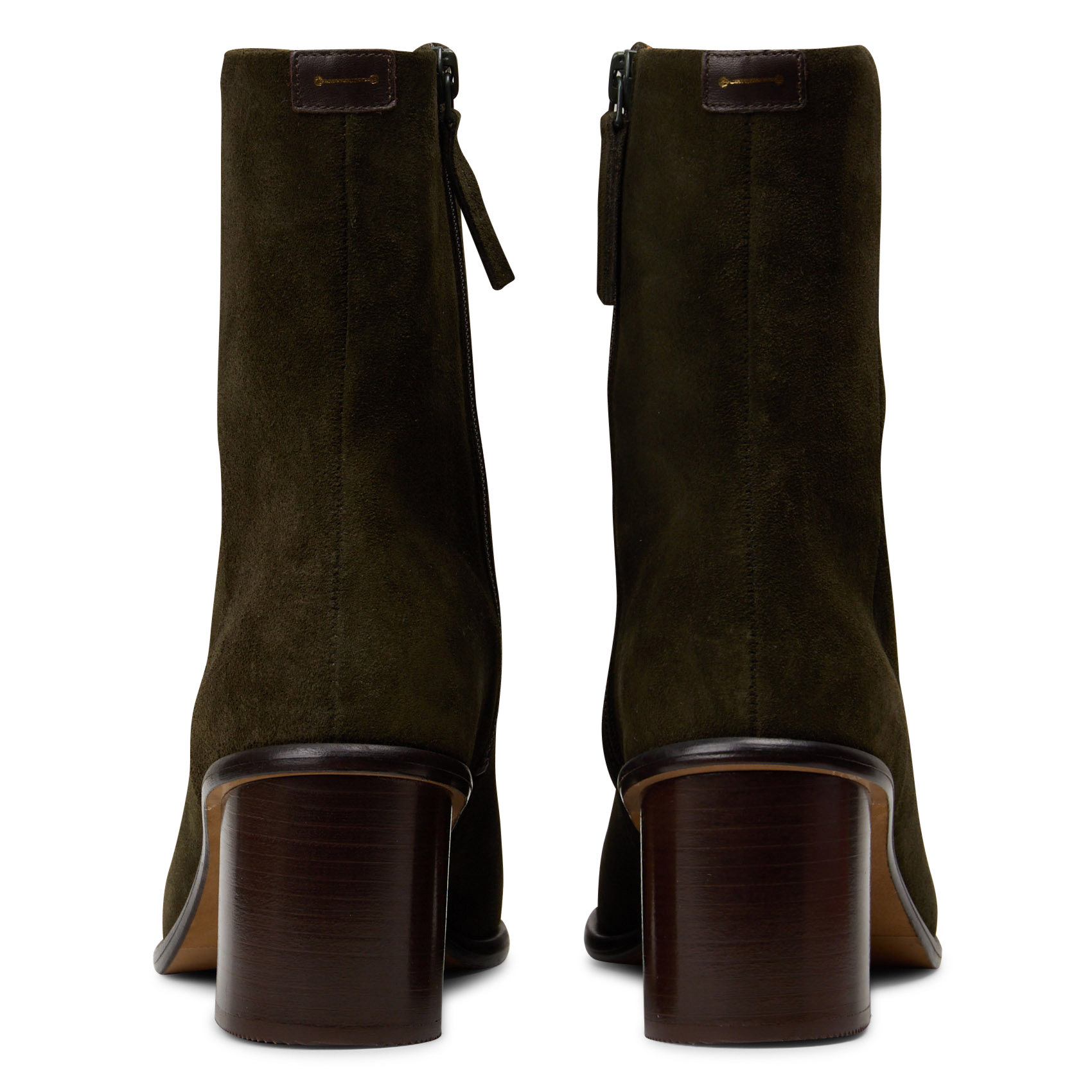 Botines de cuero de ante con cremallera ANTHOLOGY PARIS Verde