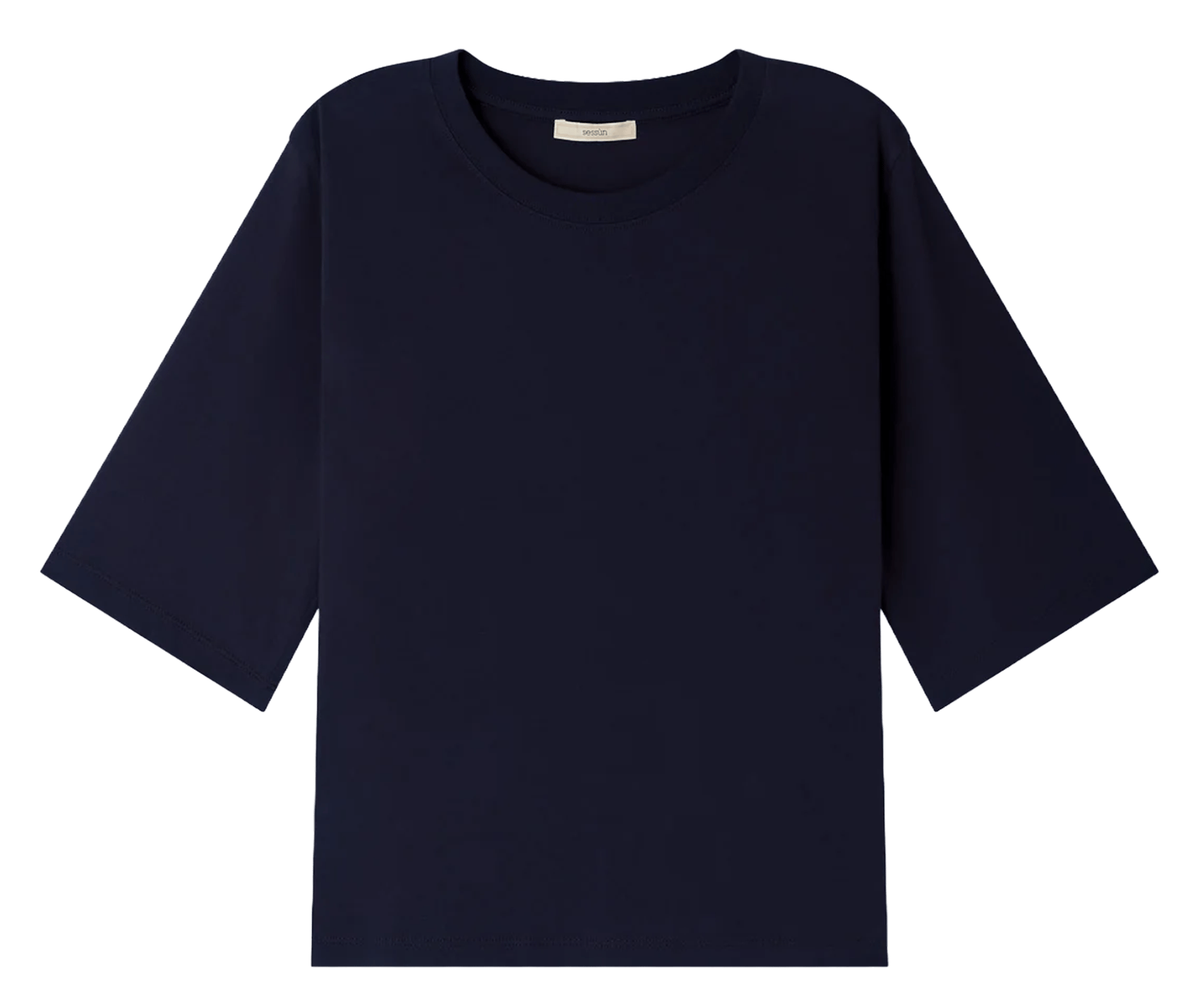 Ruimvallend, katoenen T-shirt met ronde hals SESSUN Blauw
