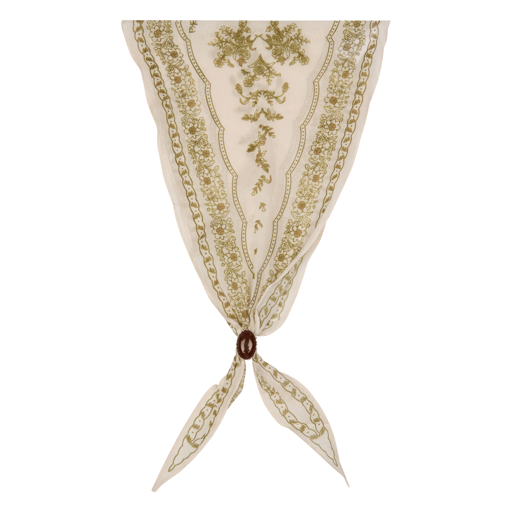 Foulard pointe avec bague en coton FEEKA Vert