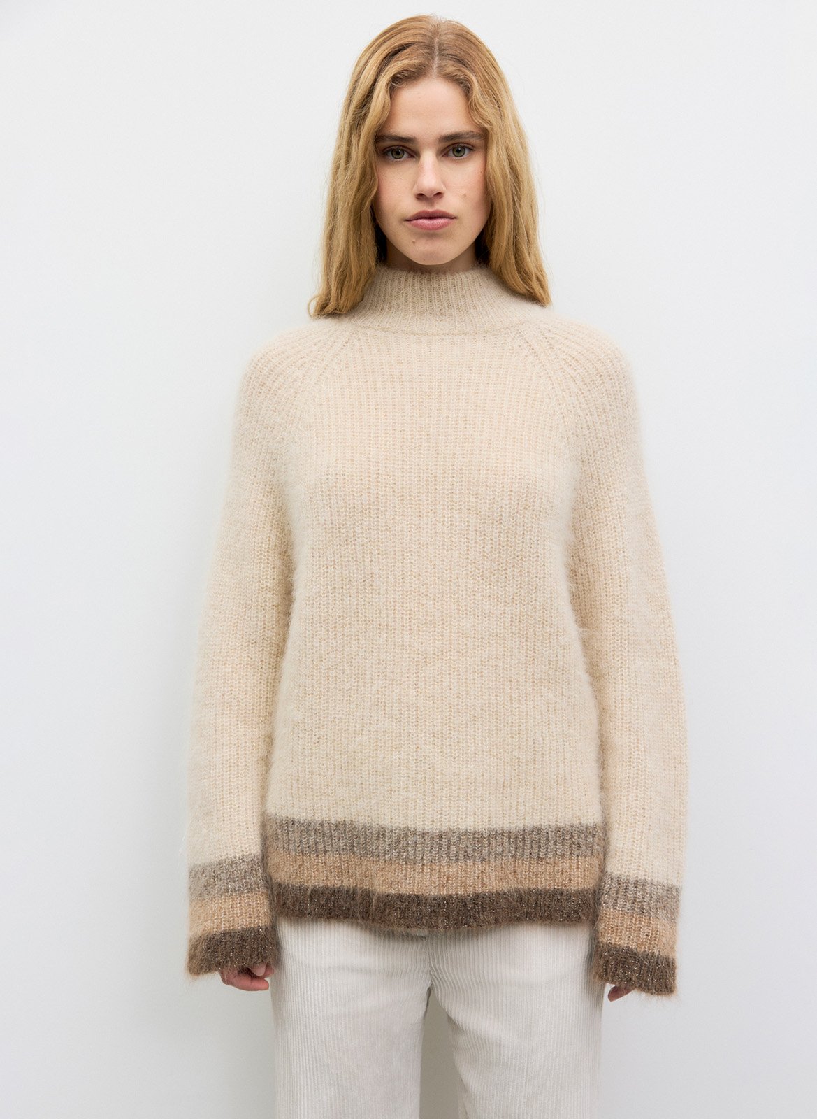 Straight-cut high-neck sweater GERARD DAREL Beige