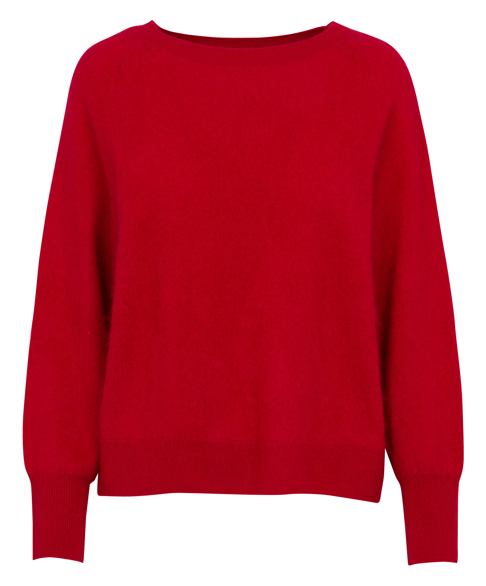 Weiter Pullover mit Bootsausschnitt aus Wolle und Kaschmir MAJESTIC FILATURES Rot