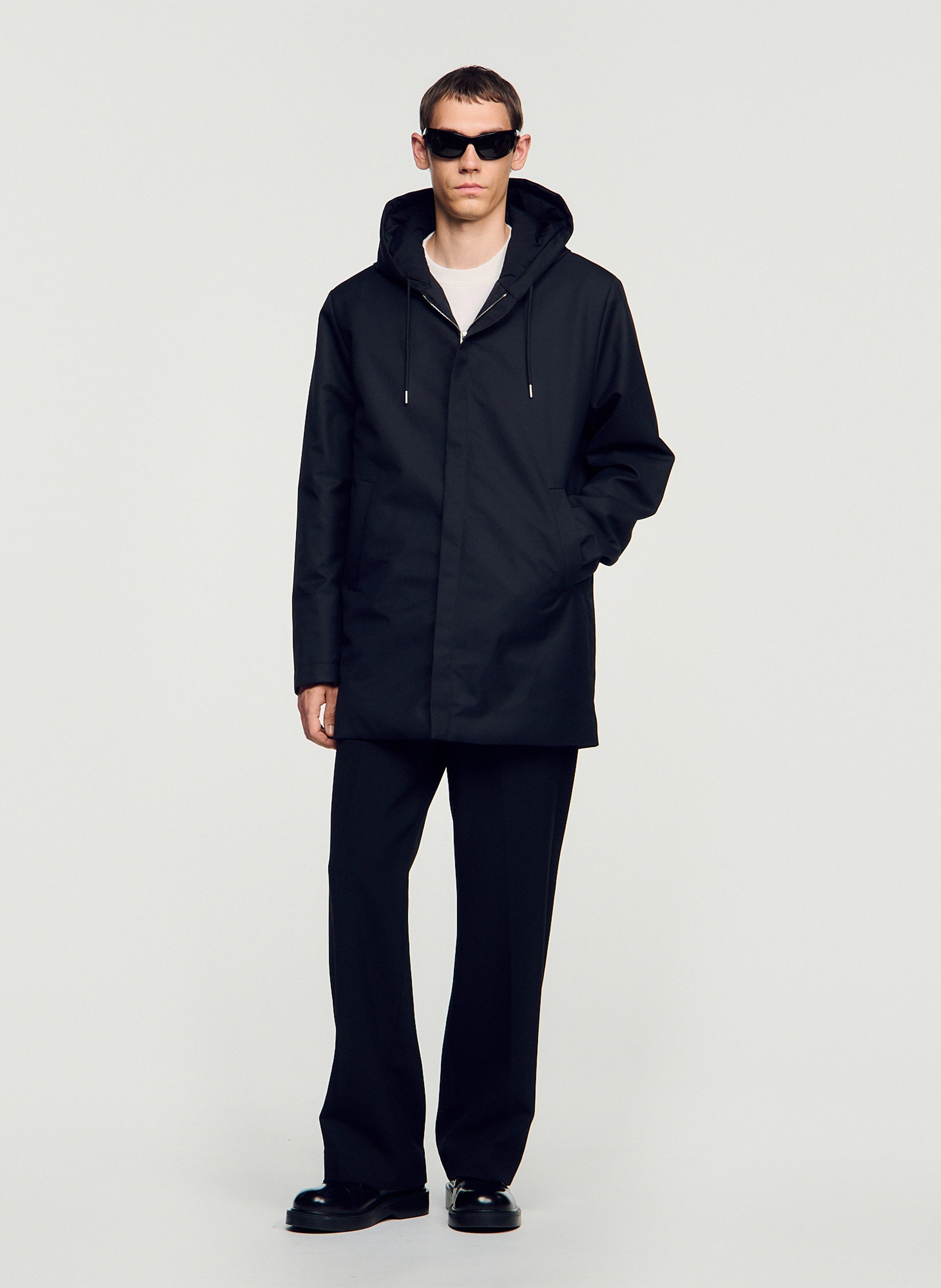 Parka à capuche SANDRO Noir