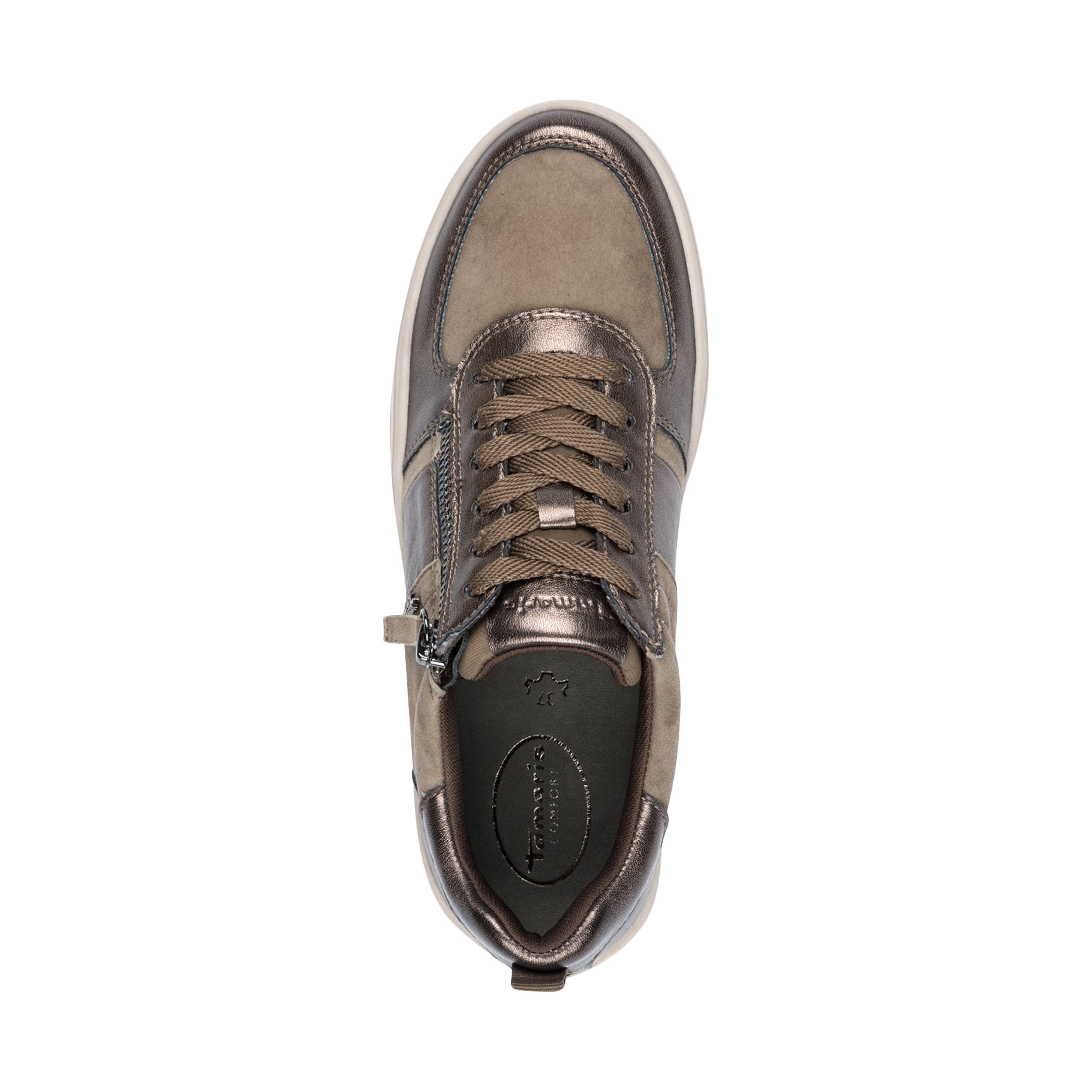 Leather trainers TAMARIS Brown