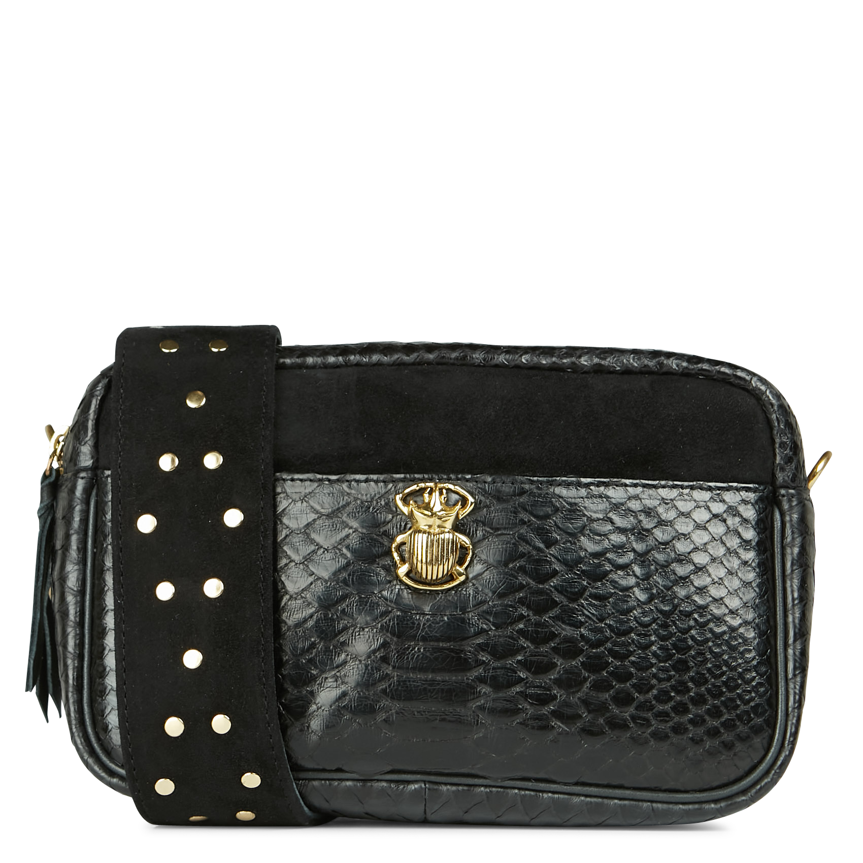 Sac bandoulière en python CLARIS VIROT Noir